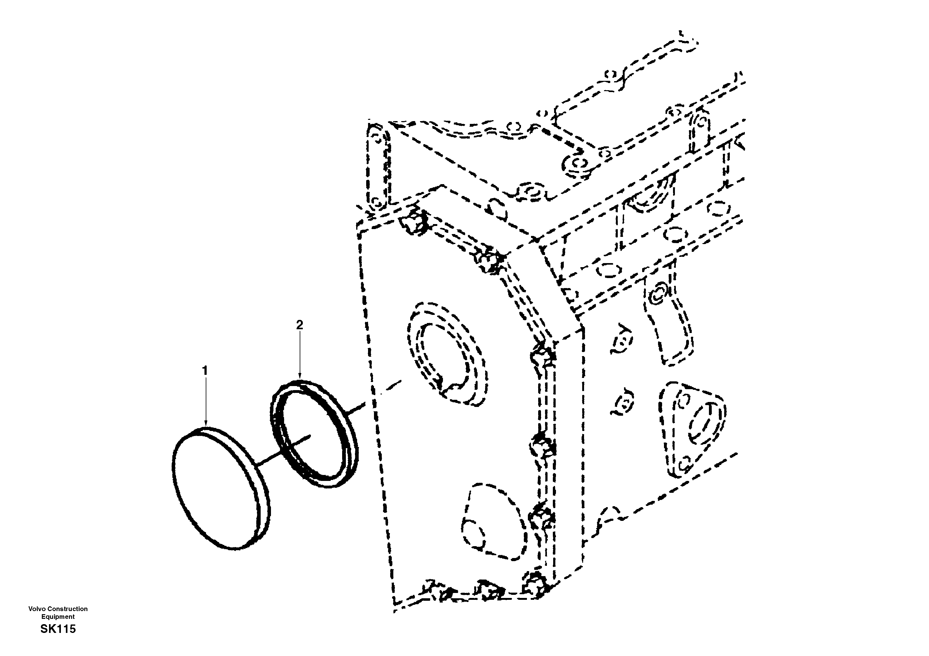 Схема запчастей Volvo EW170 - 8470 Tachometer drive cover EW170 SER NO 3031-