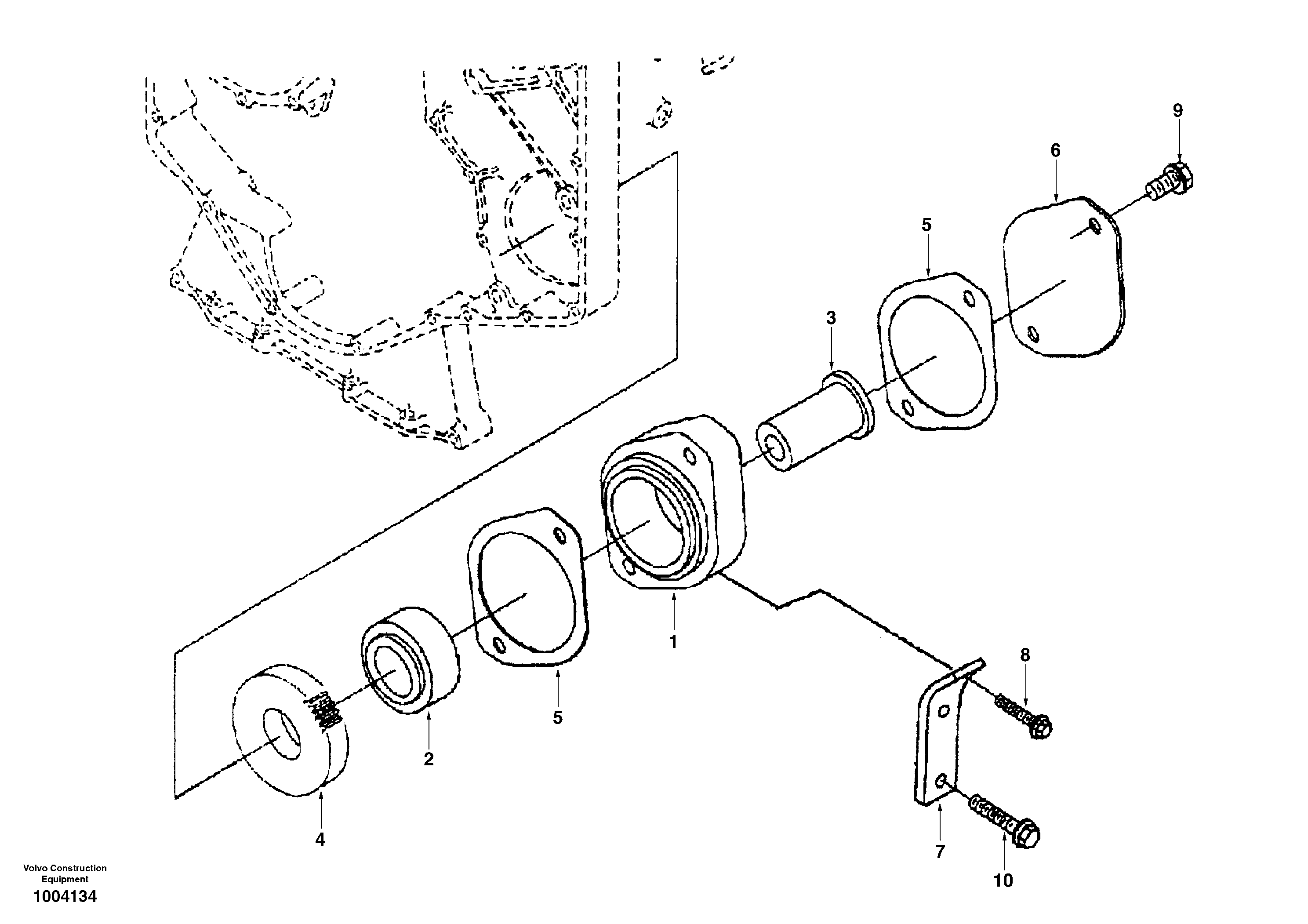Схема запчастей Volvo EW170 - 9895 Pump drive power take-off EW170 SER NO 3031-