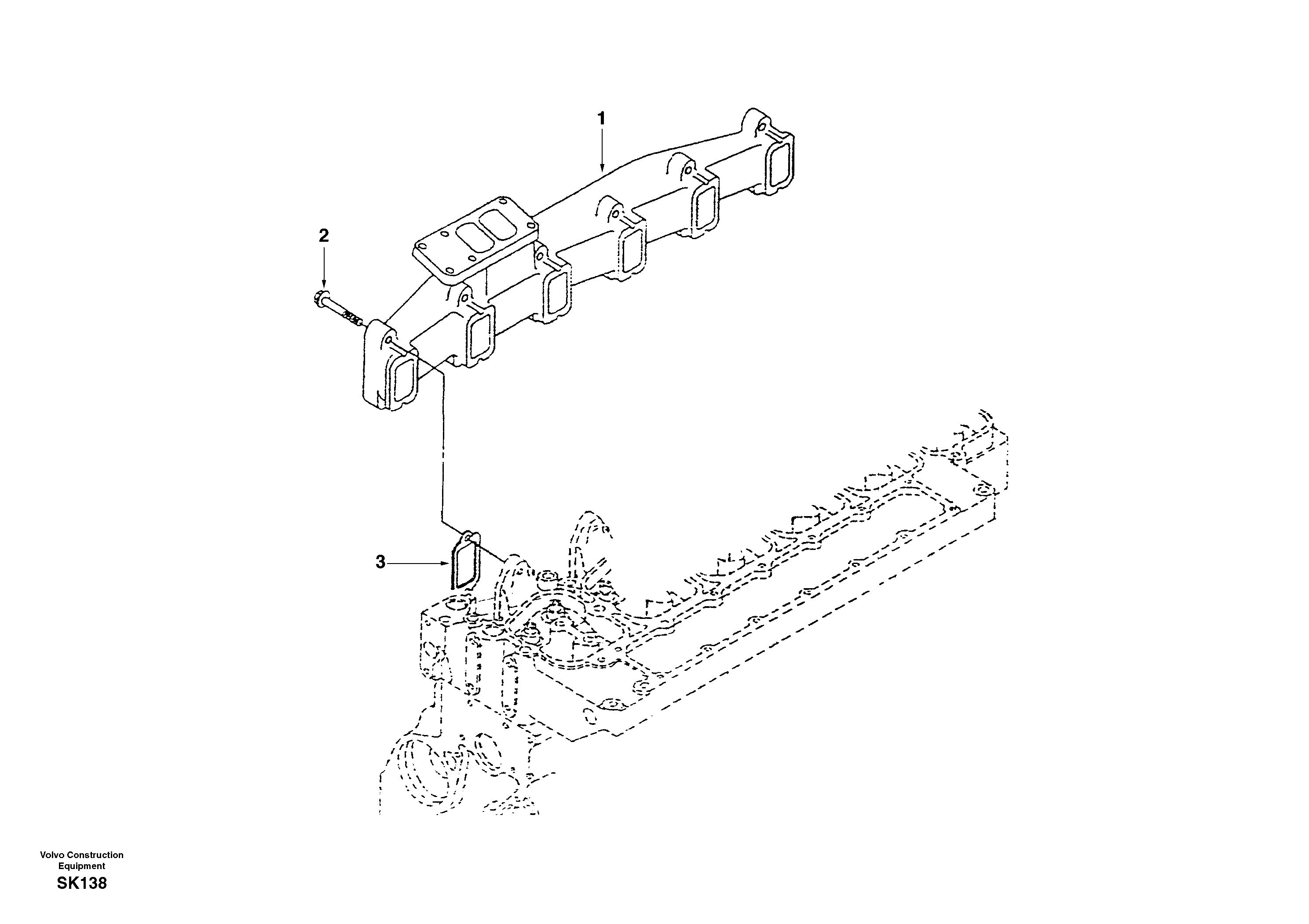 Схема запчастей Volvo EW170 - 13441 Коллектор (труба) выпускной EW170 SER NO 3031-