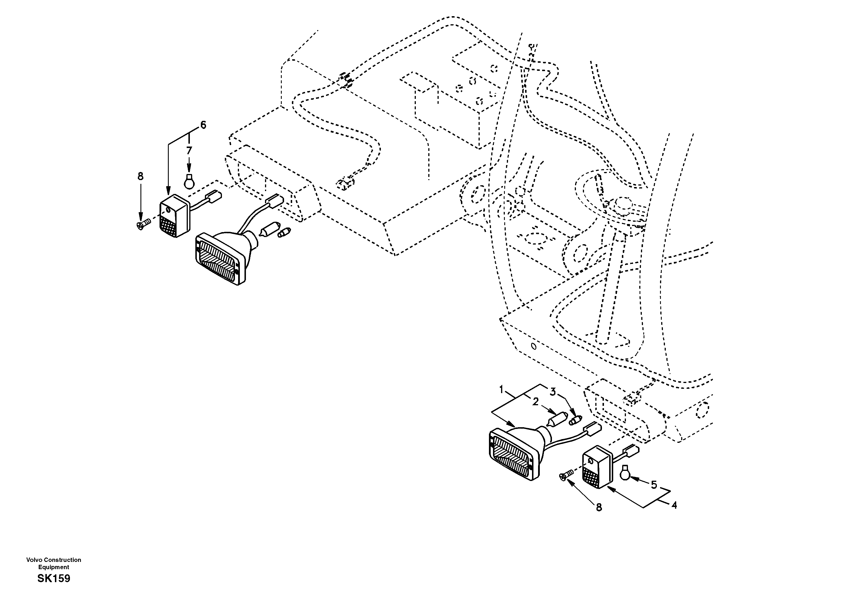 Схема запчастей Volvo EW170 - 14257 Lighting, front EW170 SER NO 3031-