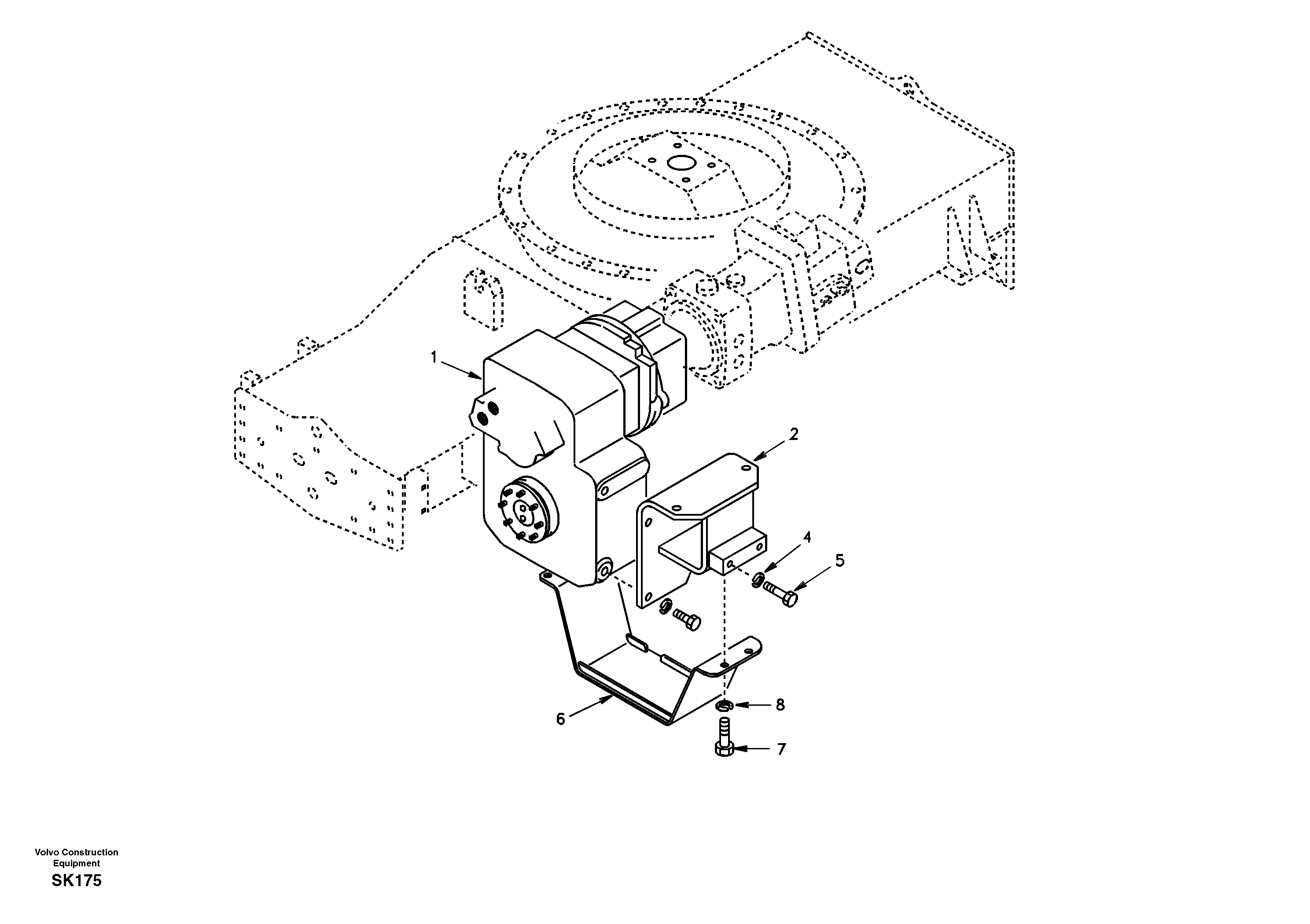 Схема запчастей Volvo EW170 - 15811 Крепление коробки передач EW170 SER NO 3031-