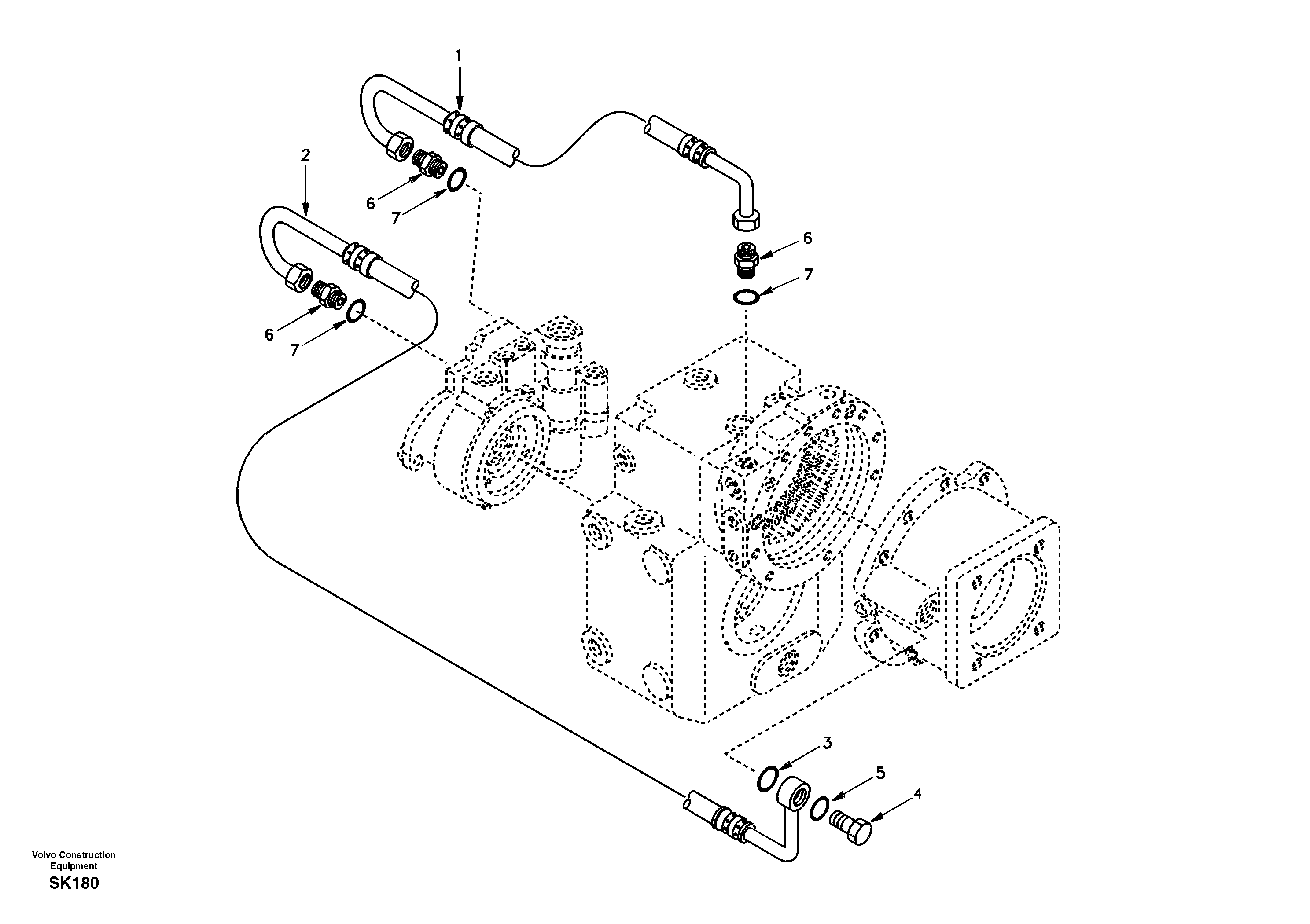 Схема запчастей Volvo EW170 - 28270 Oil pipe EW170 SER NO 3031-