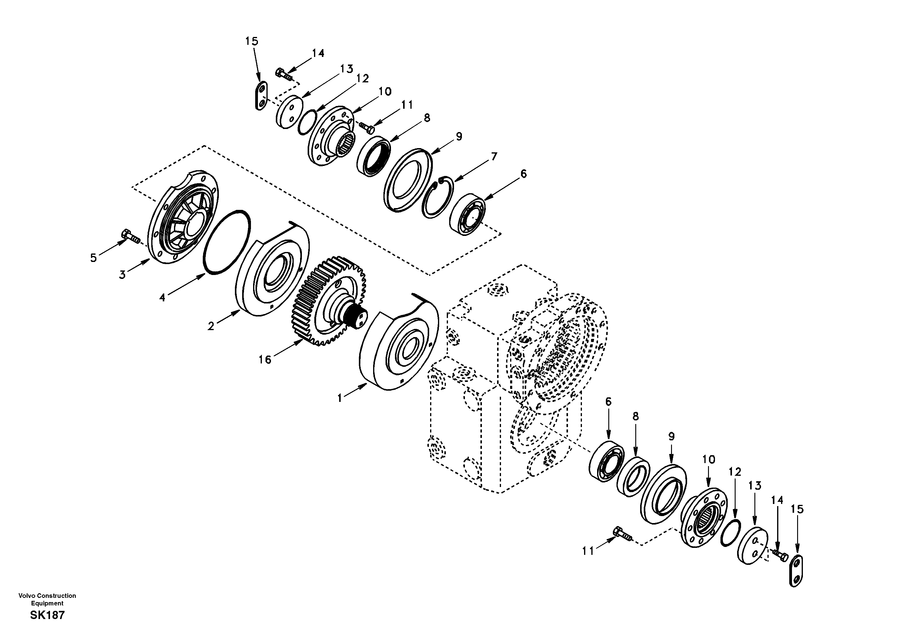Схема запчастей Volvo EW170 - 71976 Output gear EW170 SER NO 3031-