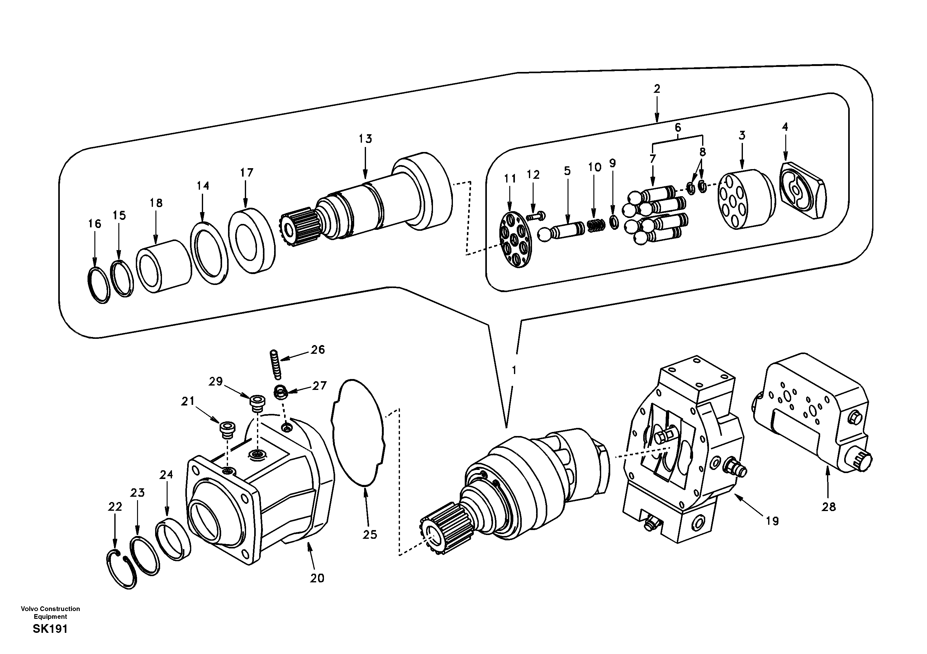 Схема запчастей Volvo EW170 - 101751 Гидромотор хода EW170 SER NO 3031-