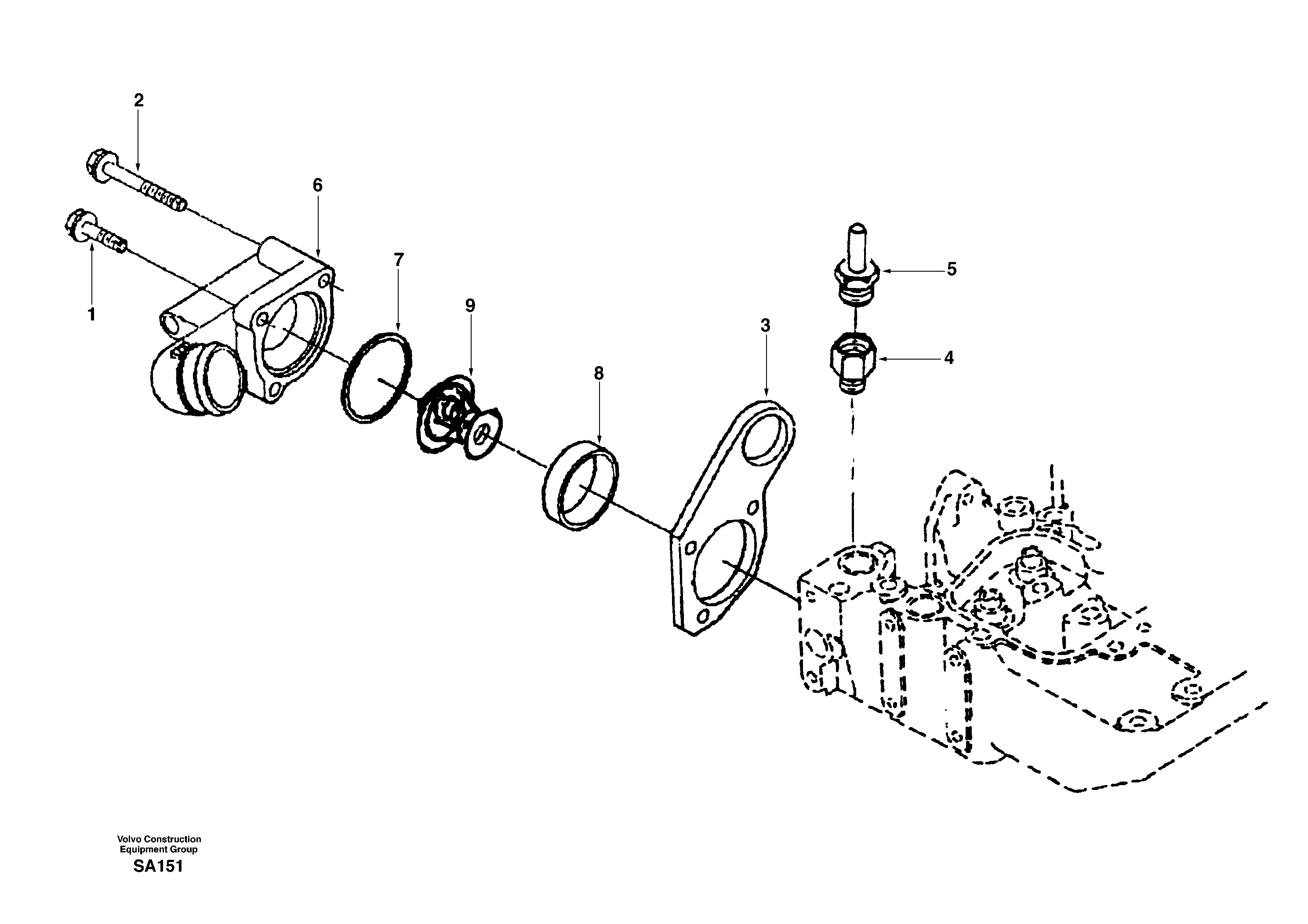 Схема запчастей Volvo EC210 - 30137 Thermostat housing EC210
