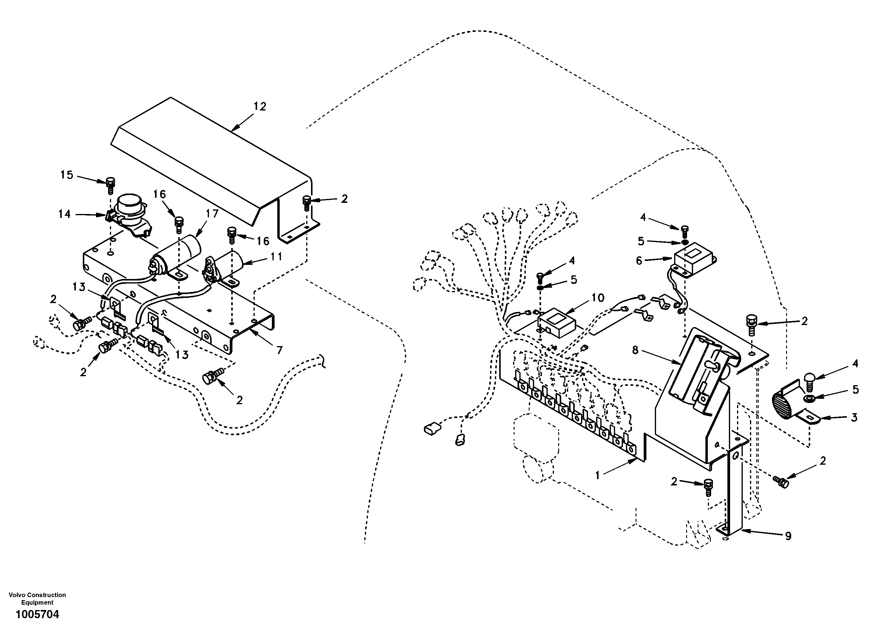 Схема запчастей Volvo EC210 - 17459 Electrical distribution box EC210