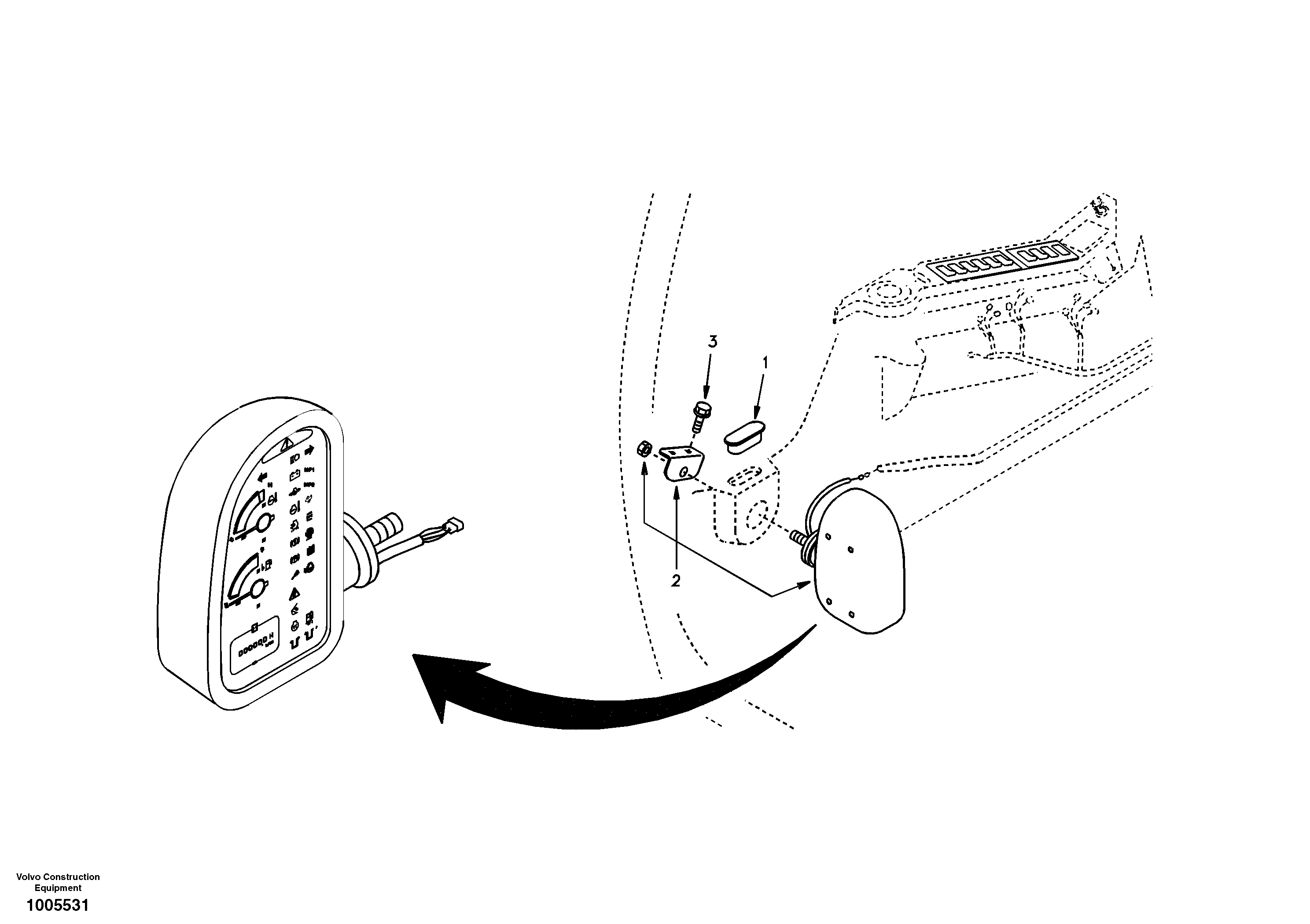Схема запчастей Volvo EC210 - 8379 Instrument panel, warning unit and information unit EC210