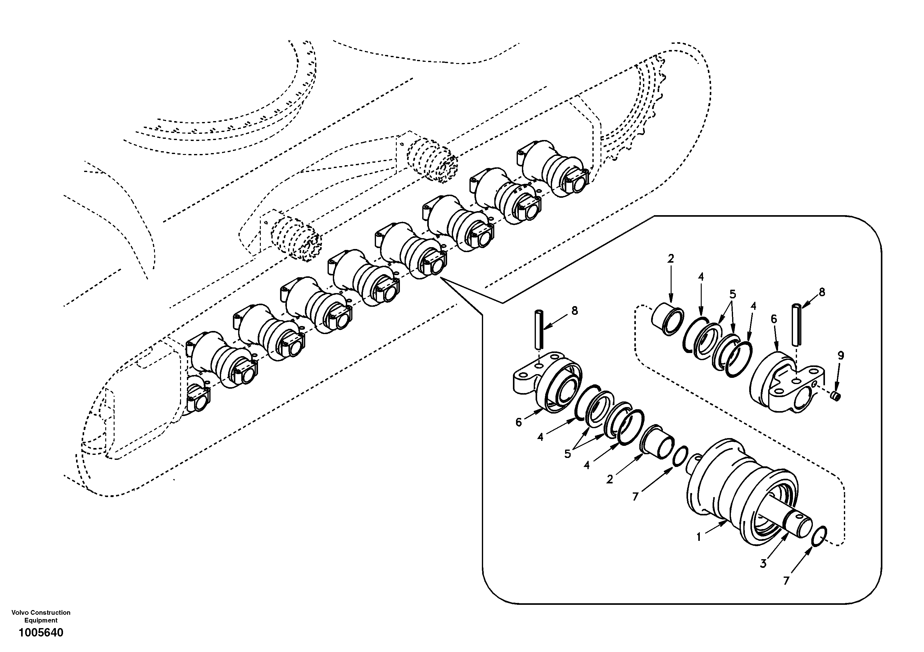 Схема запчастей Volvo EC210 - 12099 Bottom roller EC210