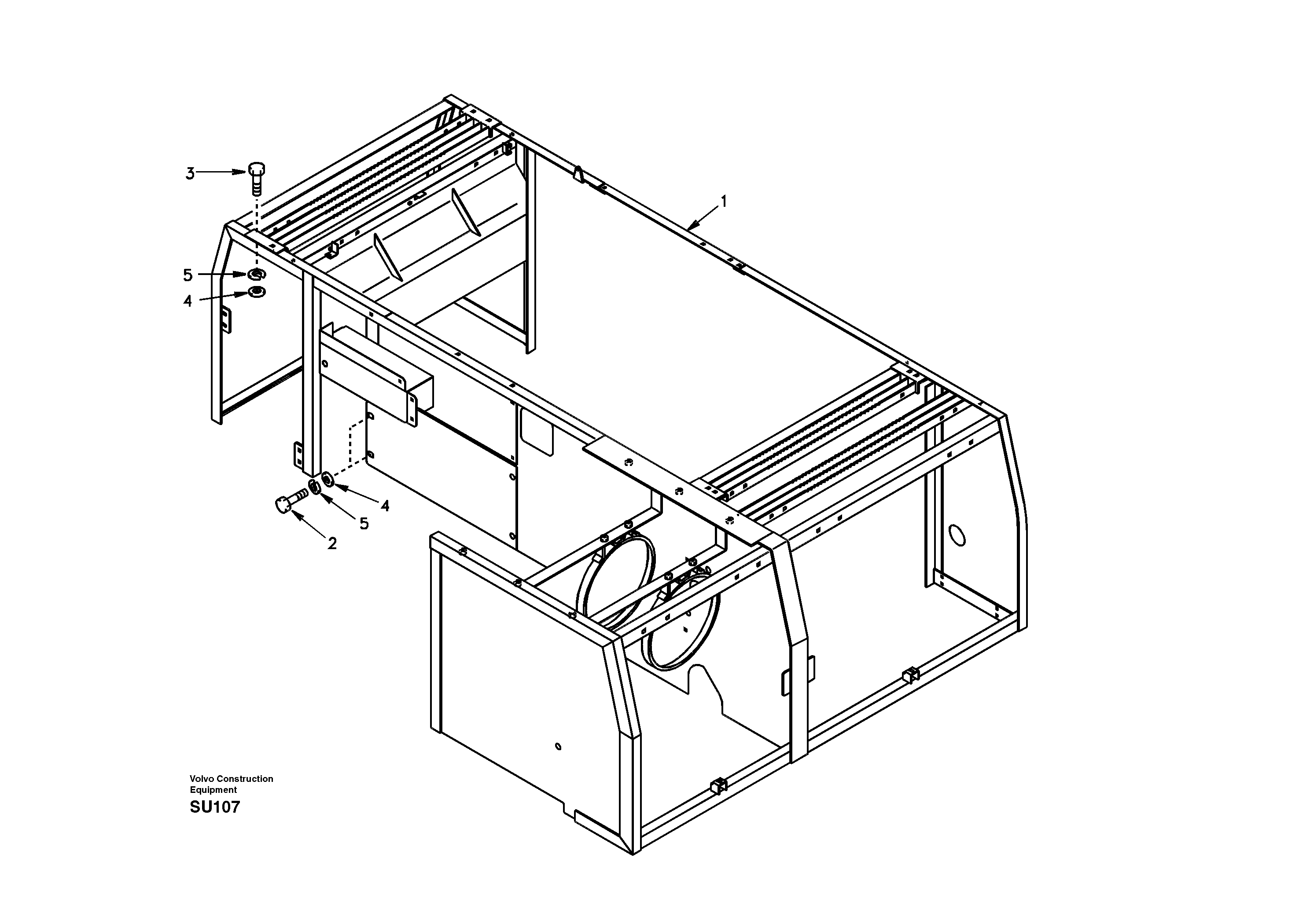 Схема запчастей Volvo EC210 - 17450 Cowl frame EC210 APPENDIX FORESTRY VERSION