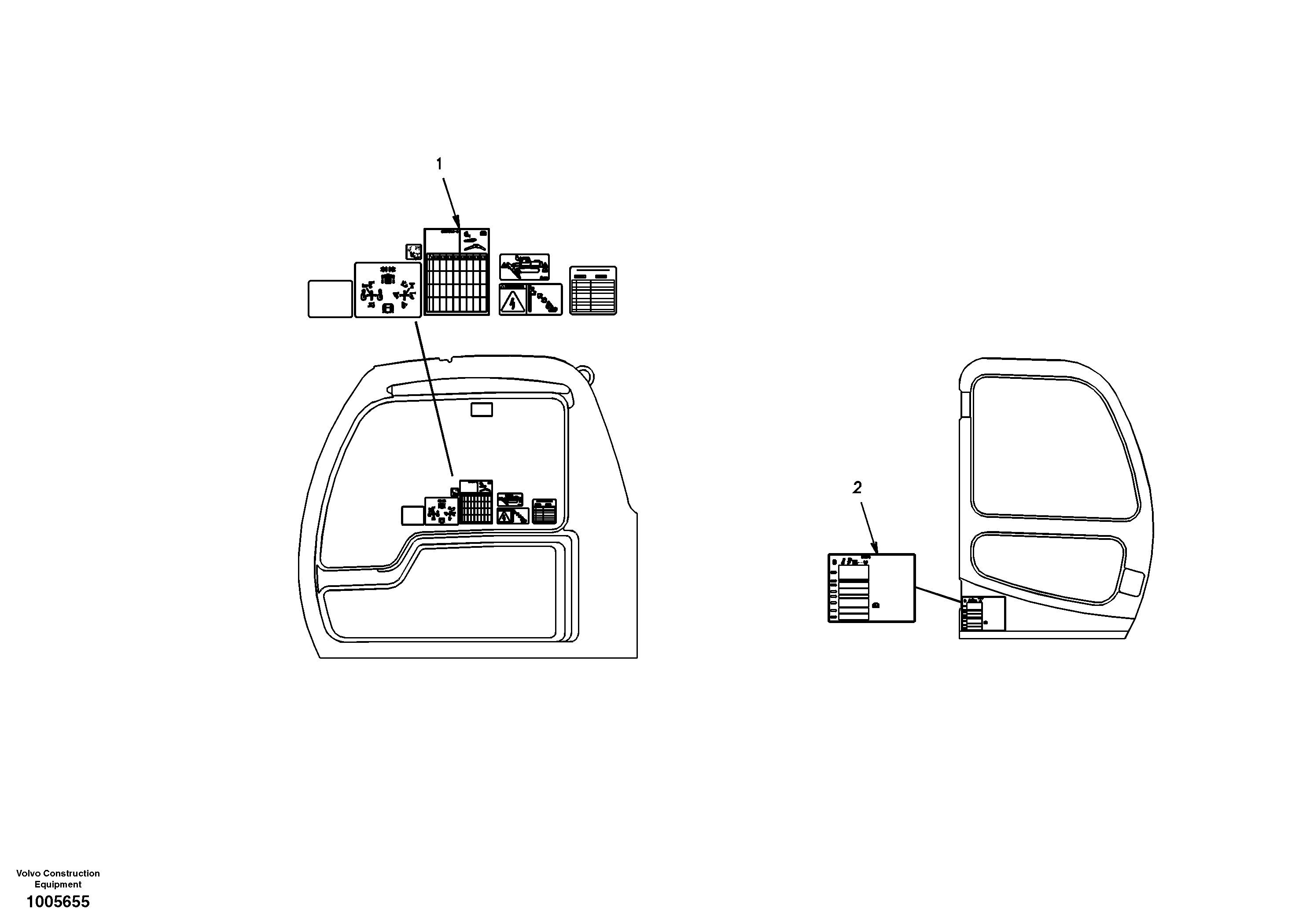 Схема запчастей Volvo EC210 - 18667 Decal, inner location EC210
