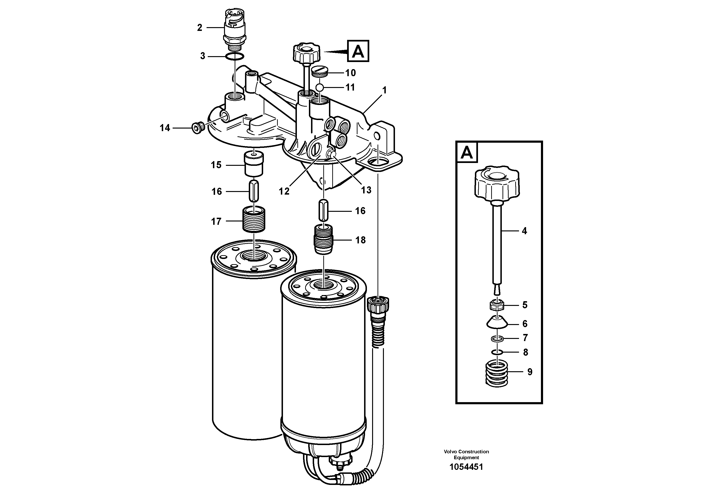 Схема запчастей Volvo EC460B - 4778 Filter housing EC460B SER NO INT 11515- EU&NA 80001-