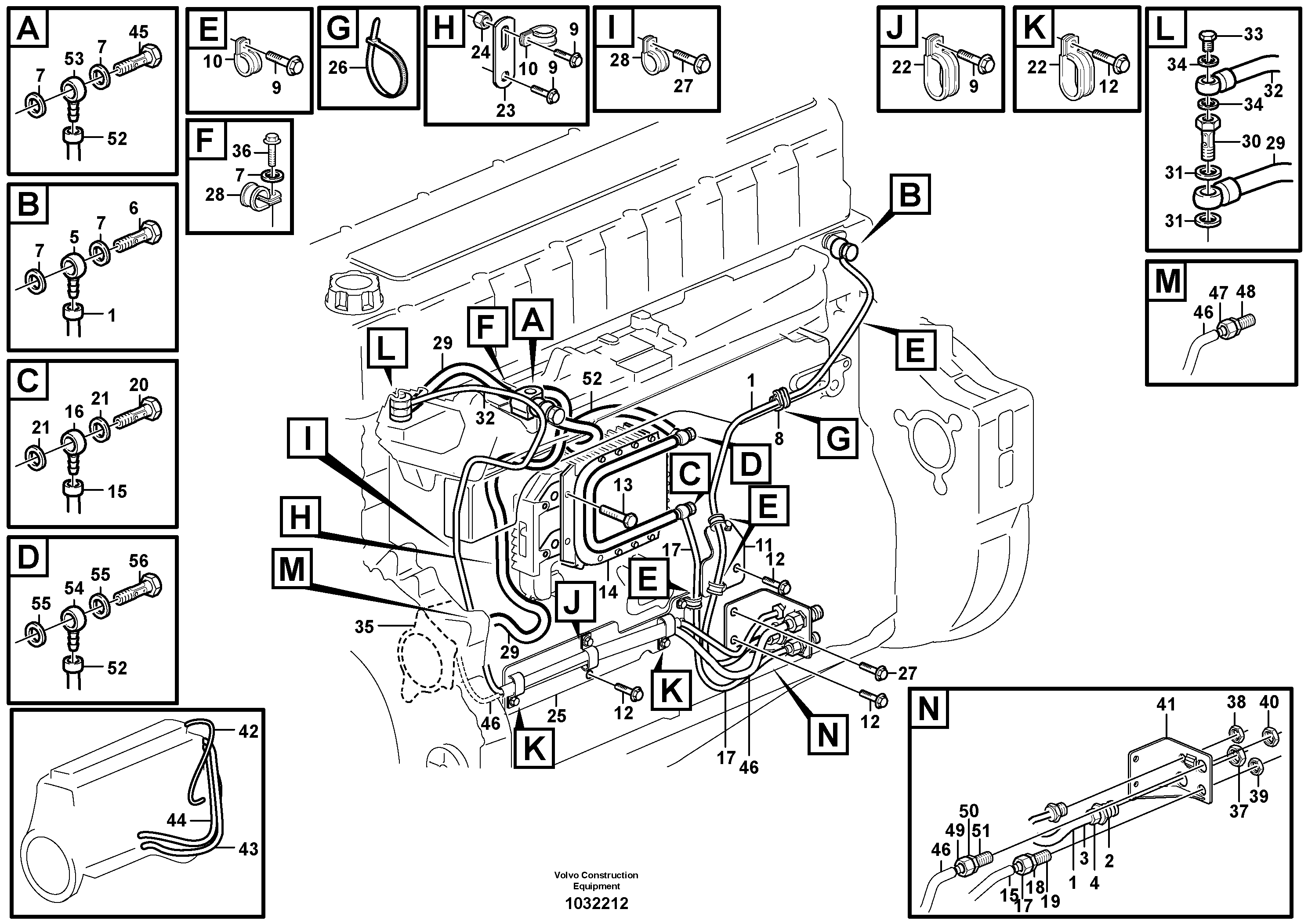 Схема запчастей Volvo EC460B - 88745 Fuel pipes, fuel pump EC460B SER NO INT 11515- EU&NA 80001-