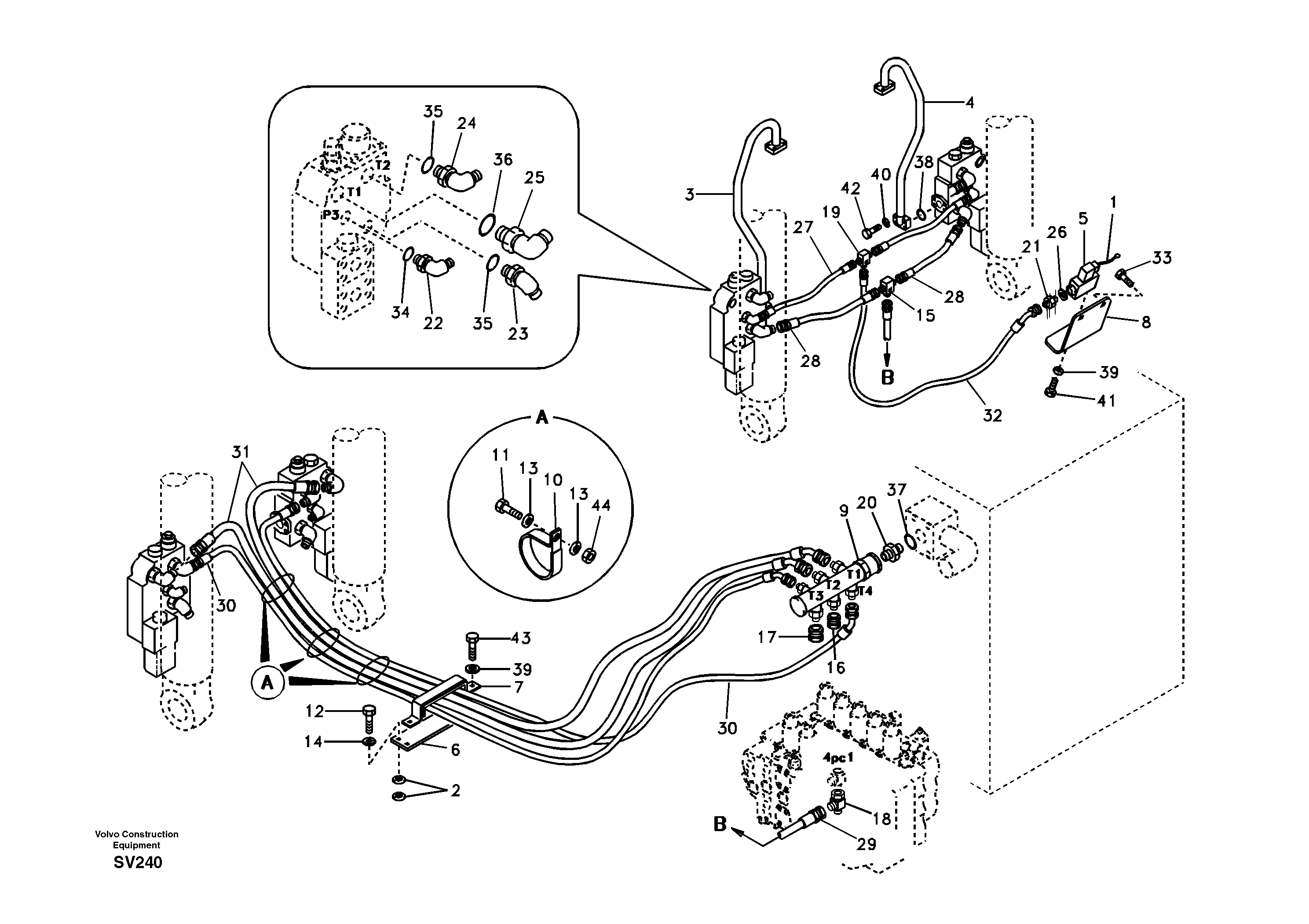 Схема запчастей Volvo EC460B - 1313 Working hydraulic, boom rupture EC460B