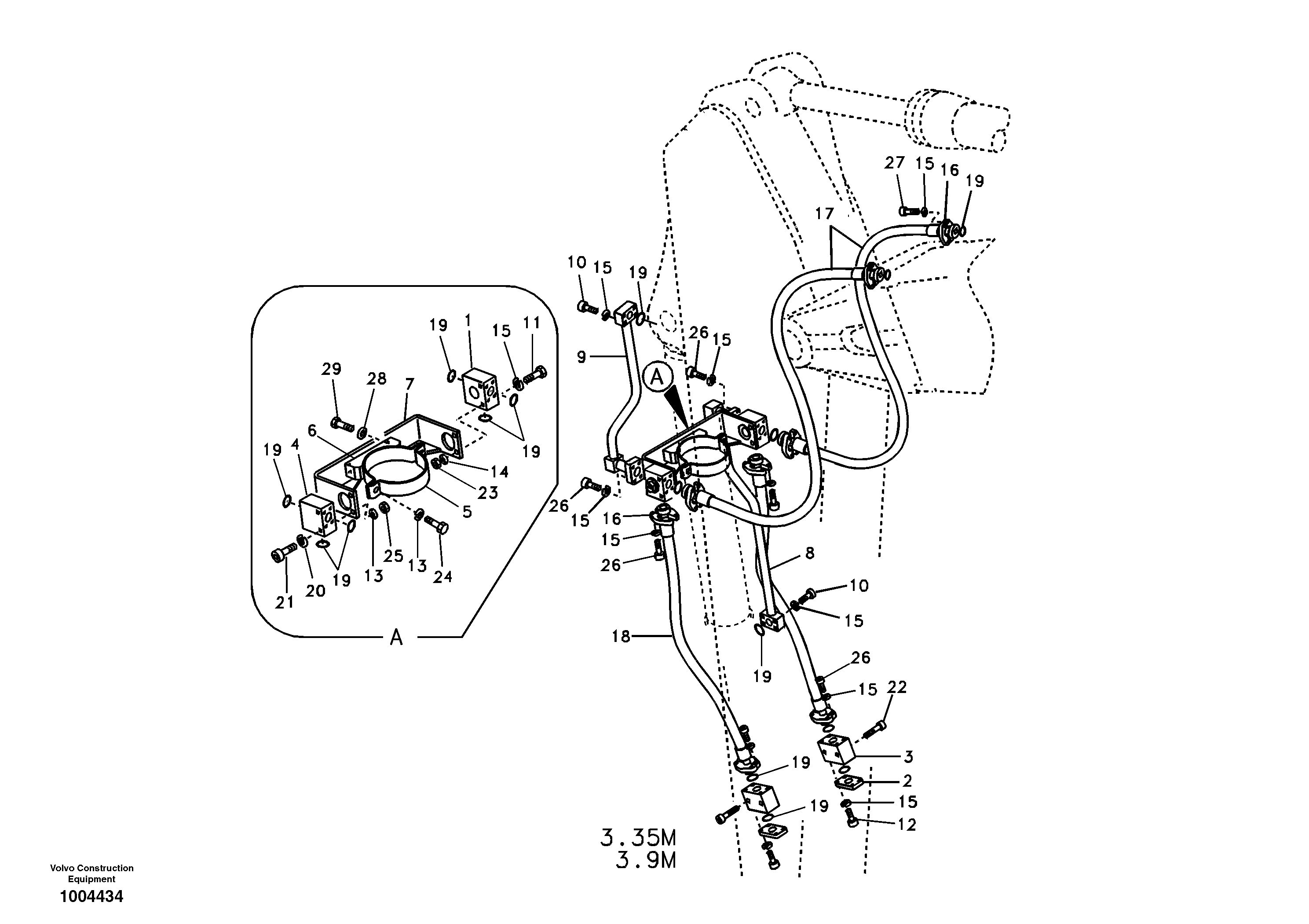 Схема запчастей Volvo EC460B - 59264 Working hydraulic, clamshell EC460B