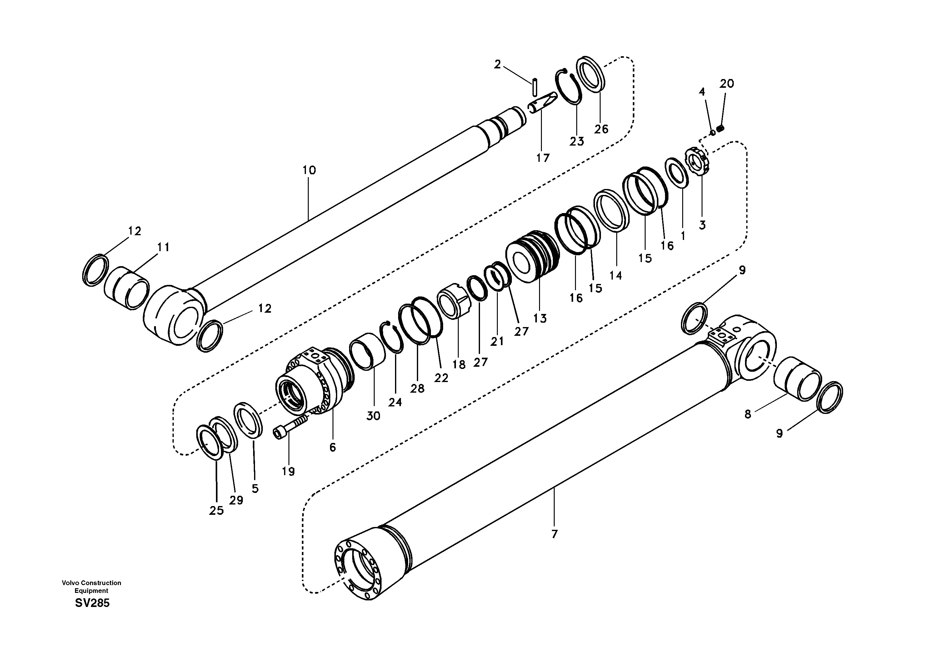 Схема запчастей Volvo EC460B - 86885 Dipper arm cylinder EC460B