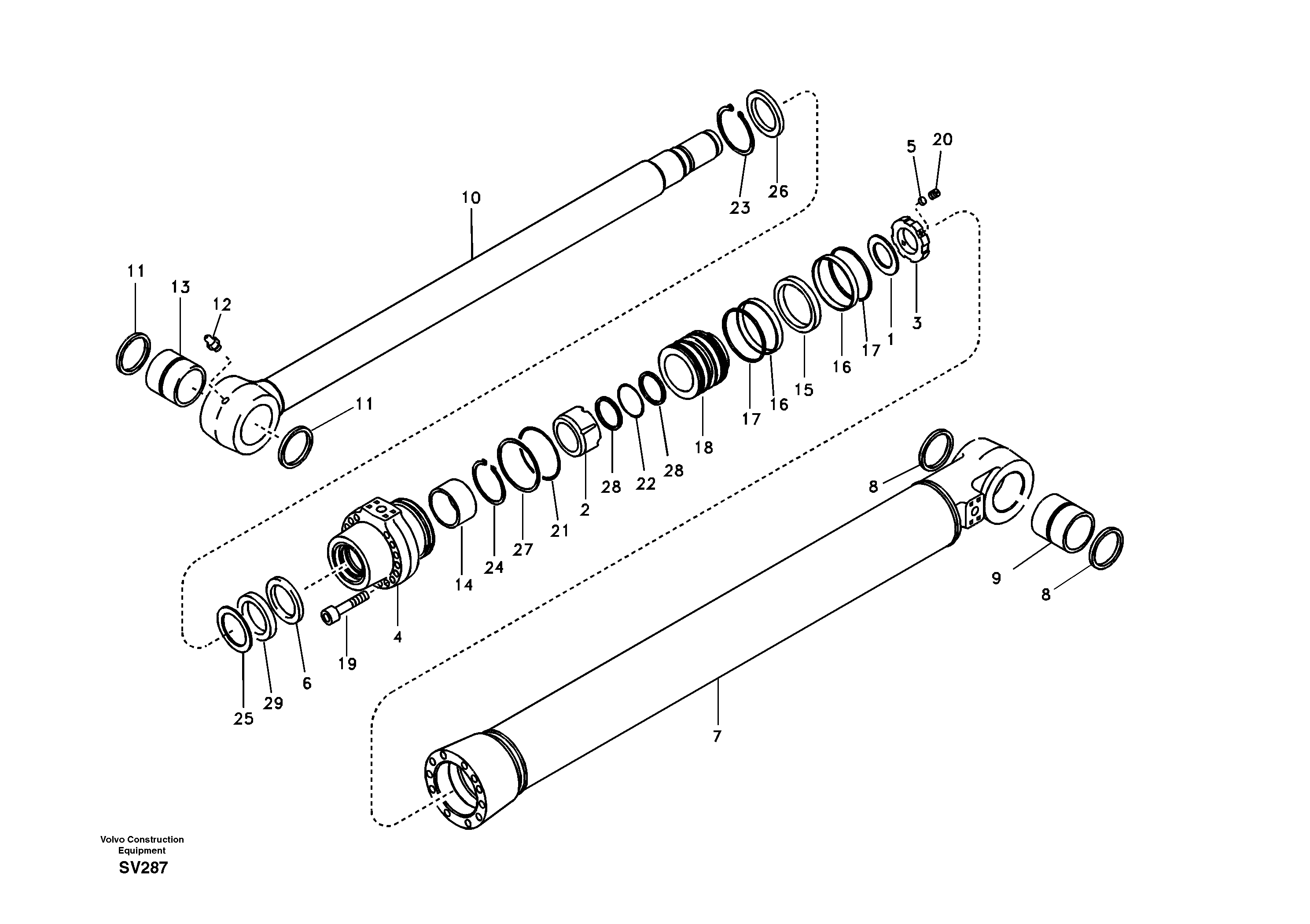Схема запчастей Volvo EC460B - 88668 Цилиндр ковша EC460B