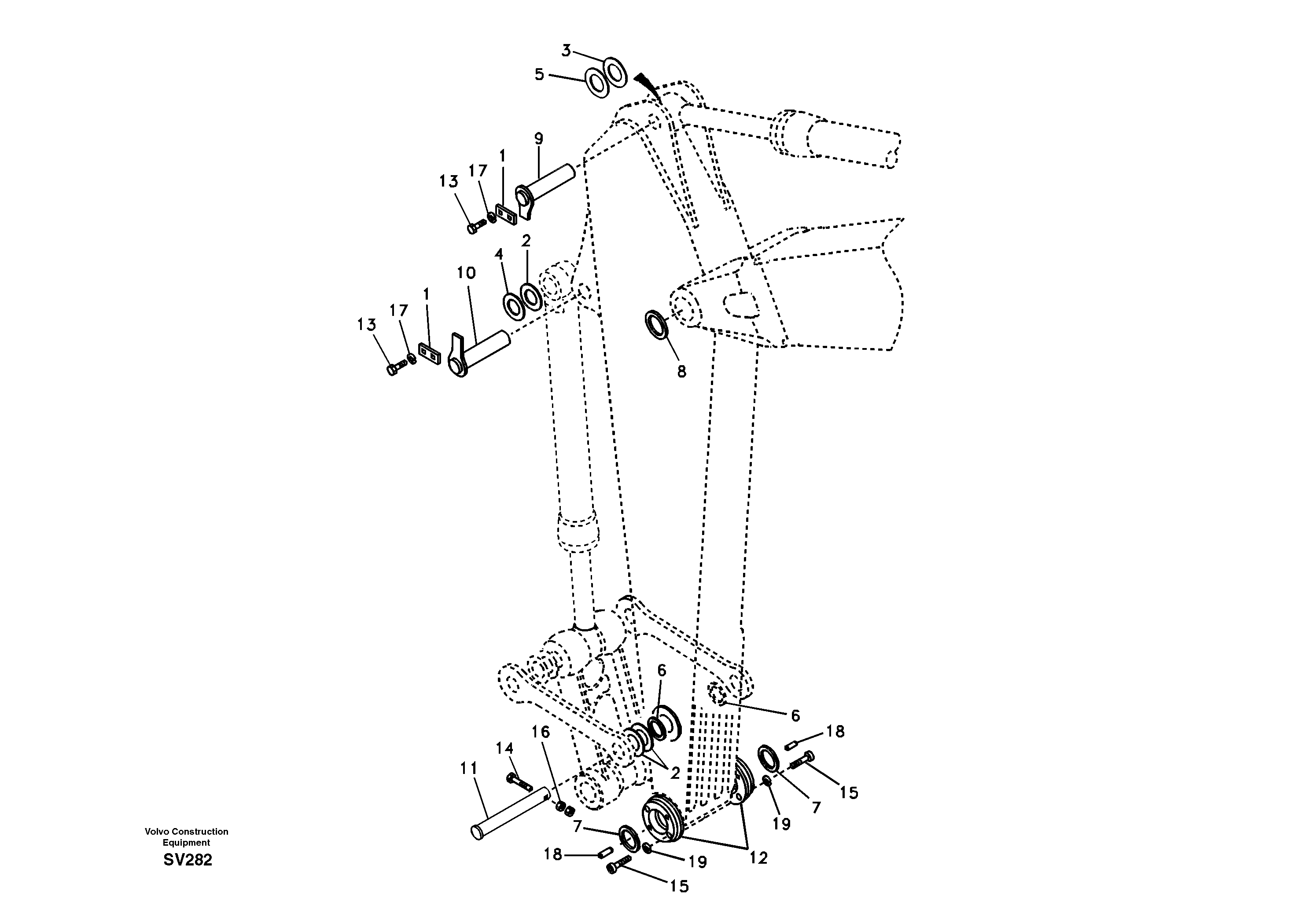 Схема запчастей Volvo EC460B - 88692 Links to dipper arm, long reach EC460B