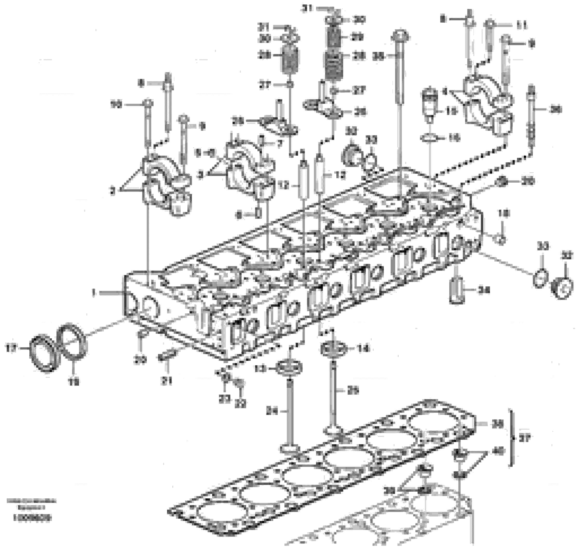 Схема запчастей Volvo EC460B - 49316 Головка блока цилиндров EC460B