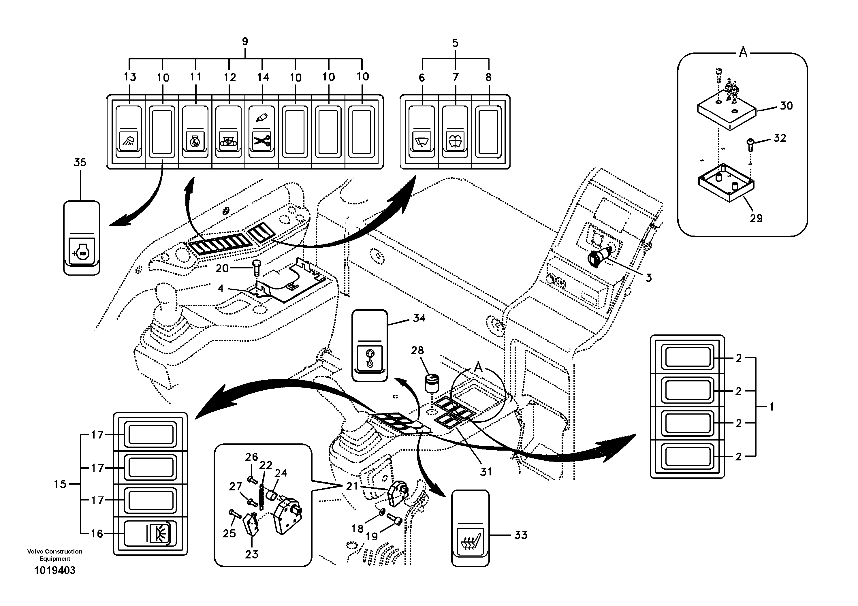 Схема запчастей Volvo EC460B - 51343 Переключатель EC460B SER NO INT 11515- EU&NA 80001-