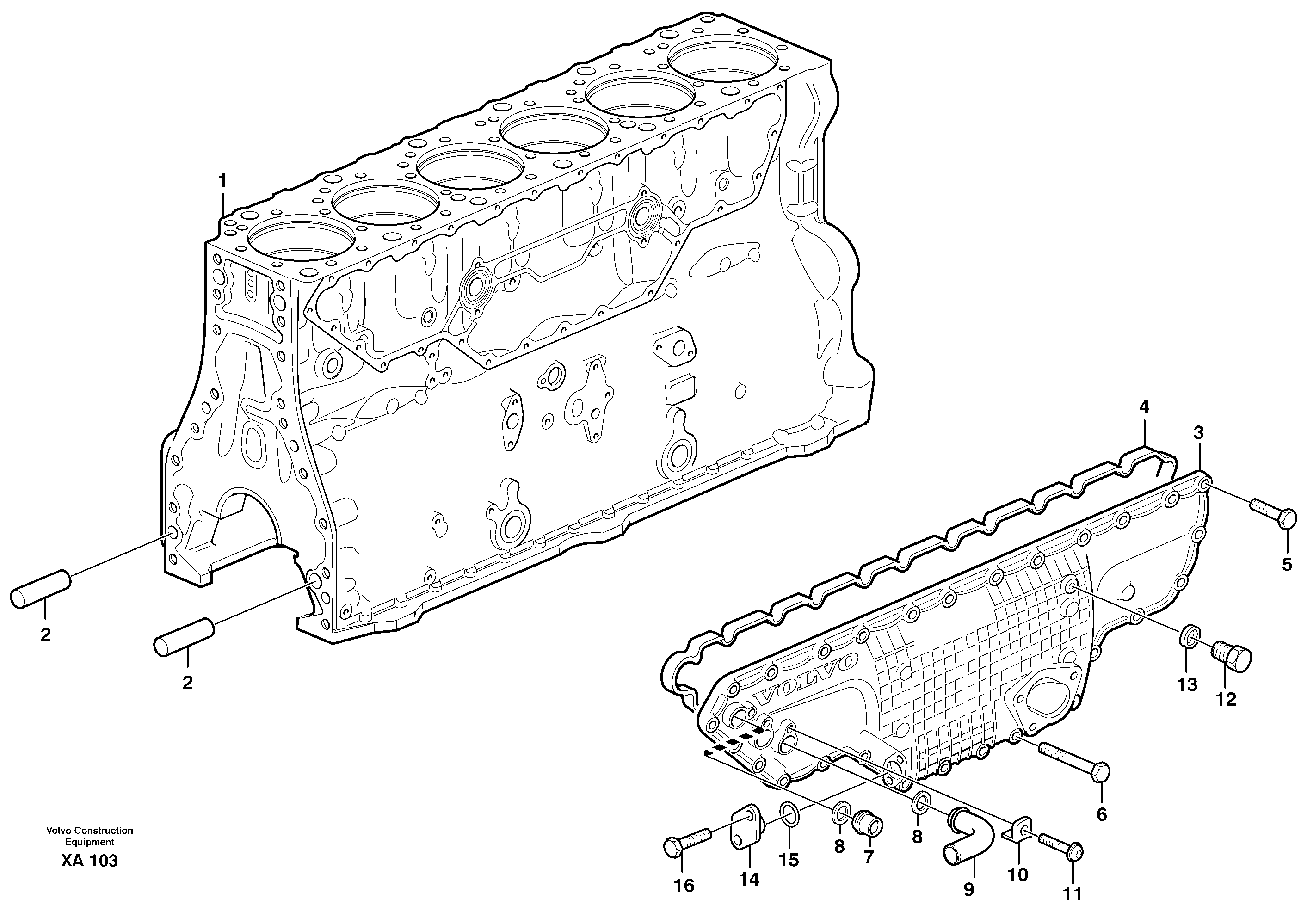 Схема запчастей Volvo EC460B - 101882 Блок цилиндров EC460B