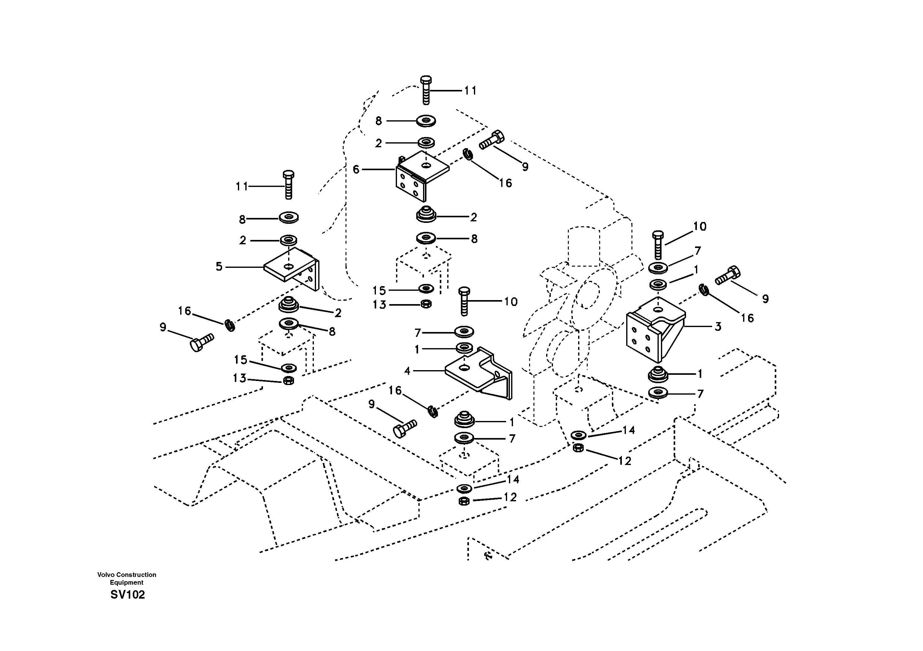 Схема запчастей Volvo EC460B - 4812 Engine mount EC460B