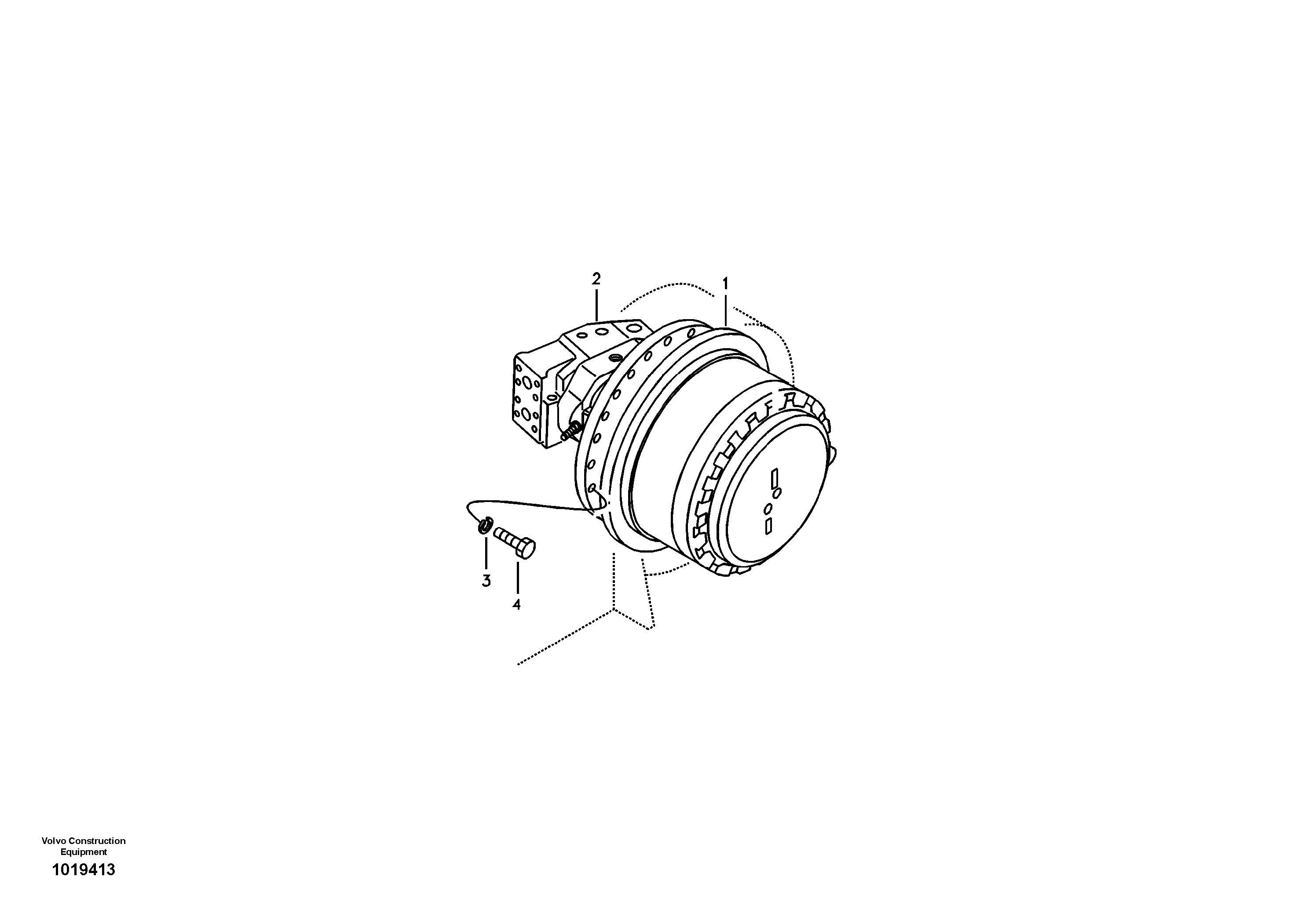 Схема запчастей Volvo EC460B - 9186 Travel motor with mounting parts EC460B SER NO INT 11515- EU&NA 80001-