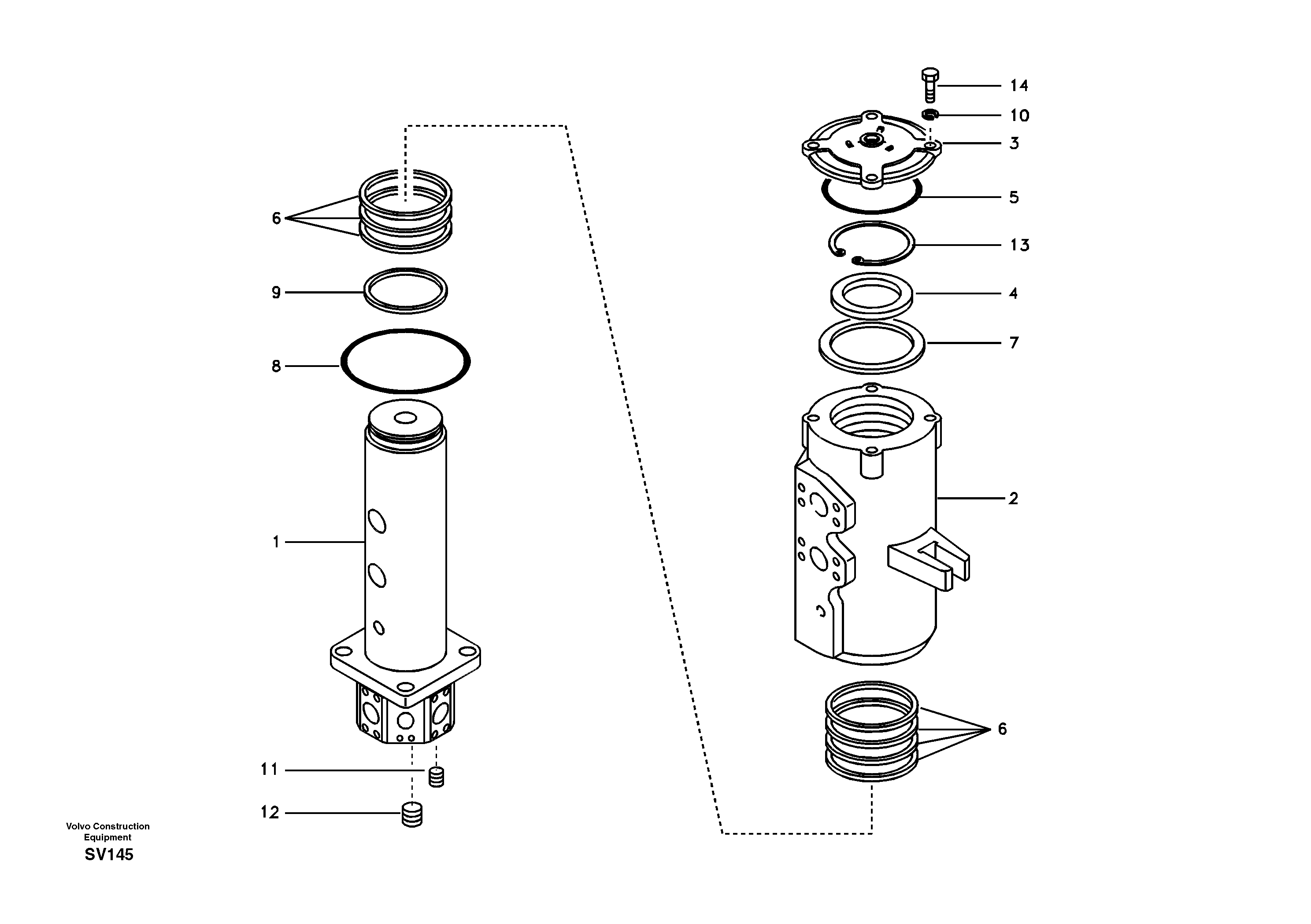 Схема запчастей Volvo EC460B - 8280 Шарнир поворотный EC460B SER NO INT 11515- EU&NA 80001-