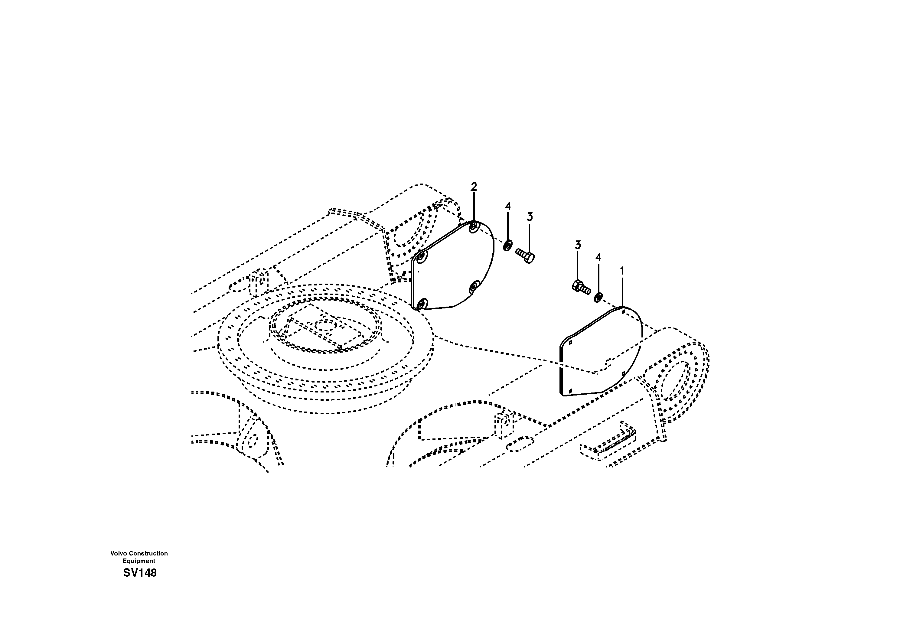 Схема запчастей Volvo EC460B - 8284 Protective plate for travel motor EC460B SER NO INT 11515- EU&NA 80001-