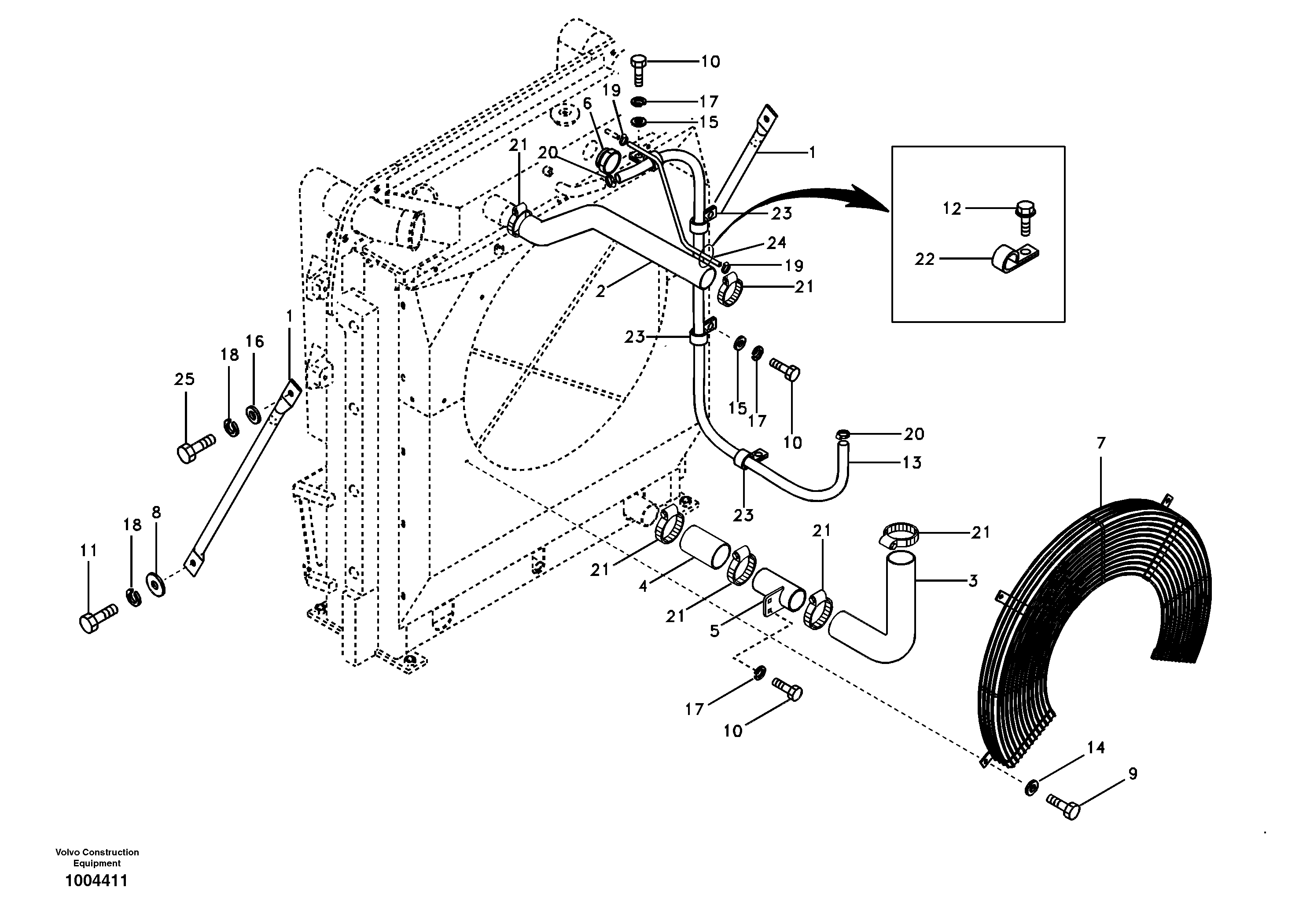 Схема запчастей Volvo EC460B - 4816 Система охлаждения EC460B