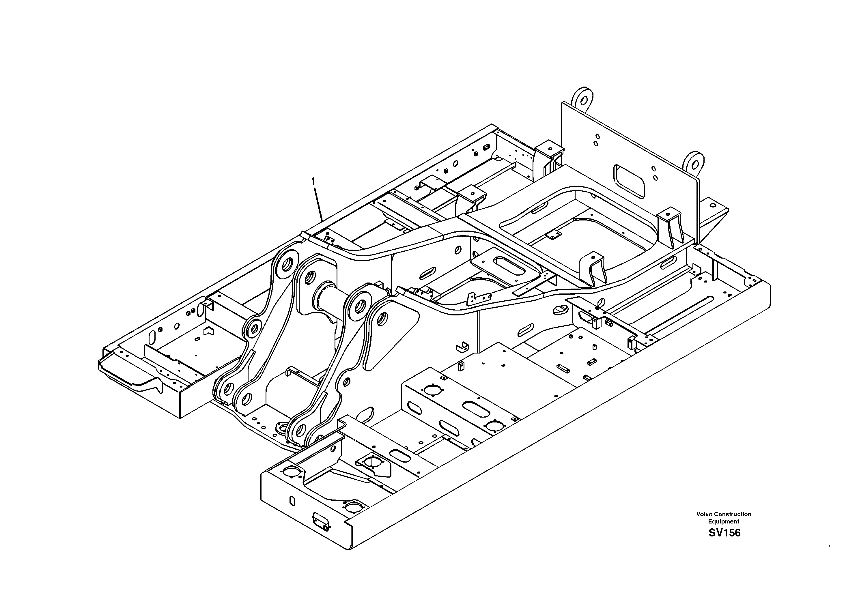 Схема запчастей Volvo EC460B - 61661 Upper frame EC460B SER NO INT 11515- EU&NA 80001-
