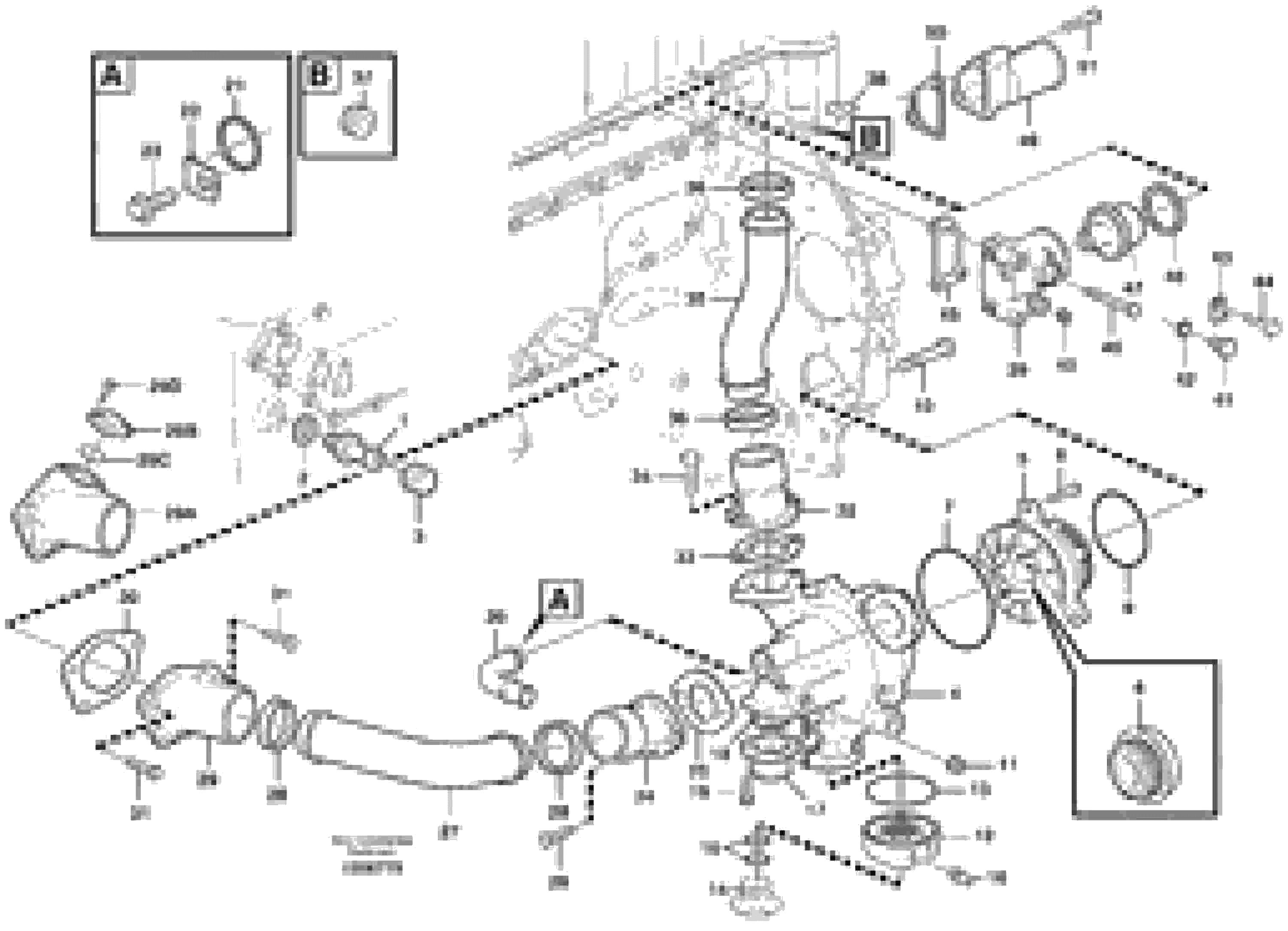 Схема запчастей Volvo EC460B - 101881 Water pump and thermostat housing EC460B