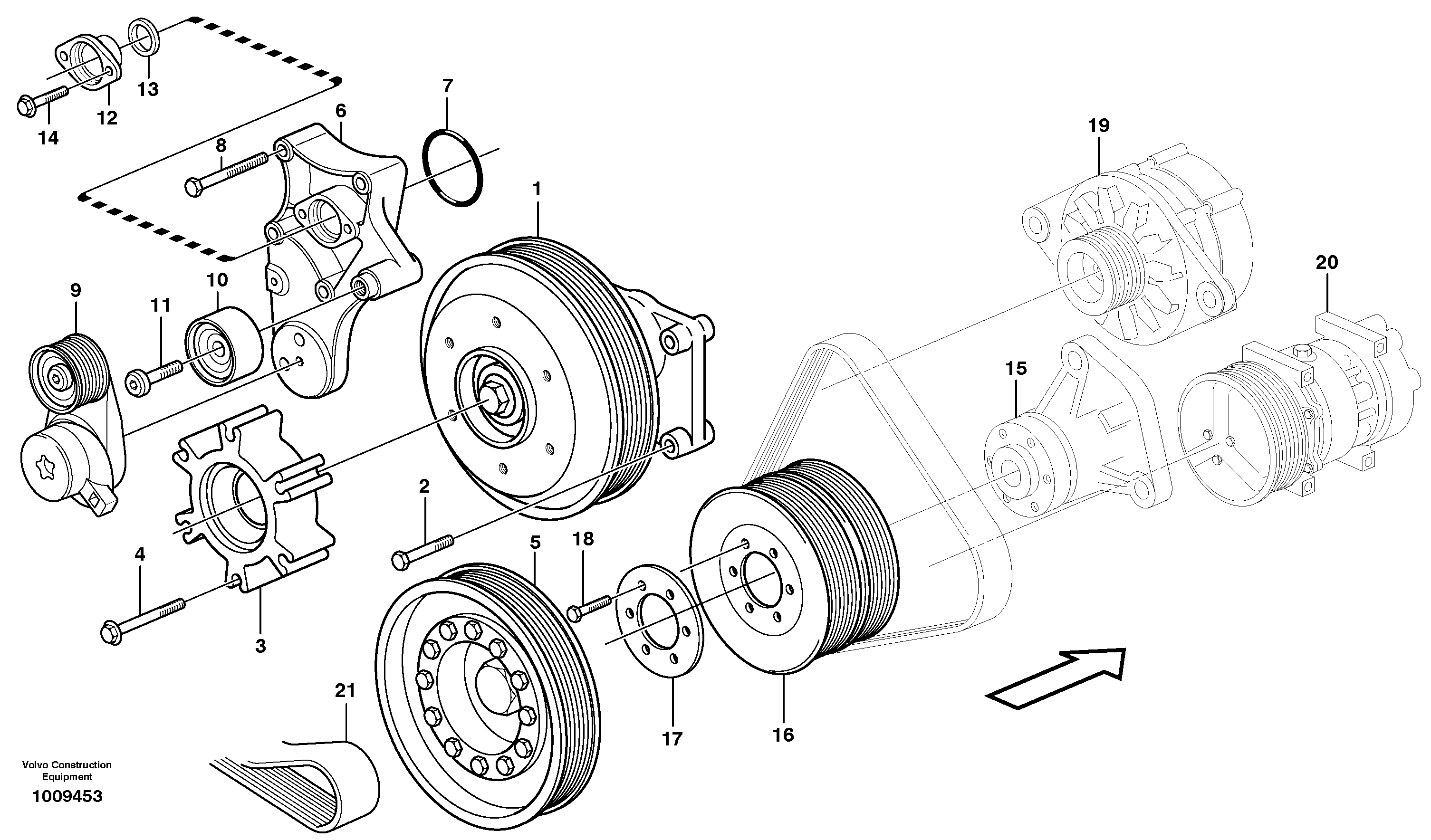 Схема запчастей Volvo EC460B - 82027 Belt transmission EC460B
