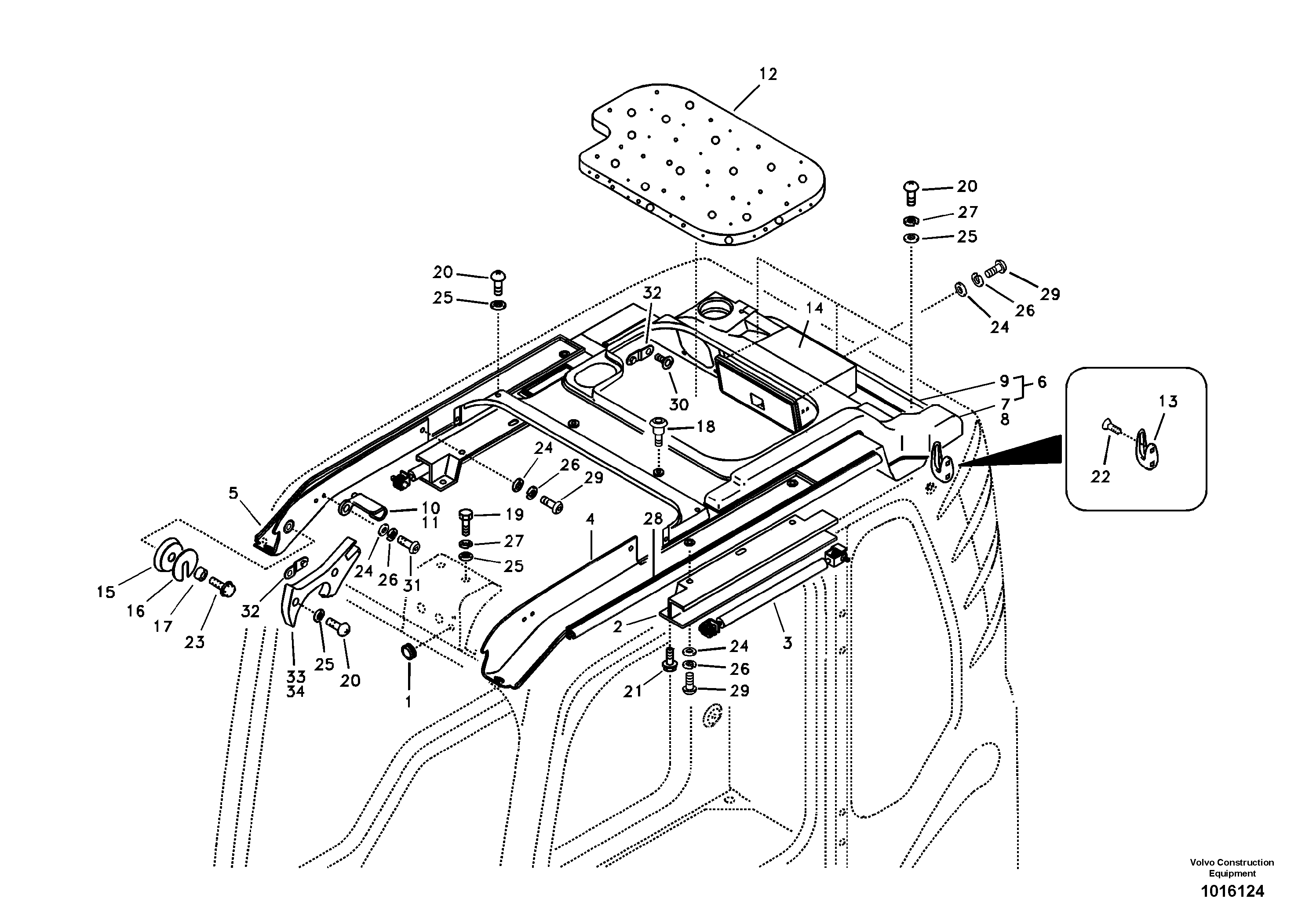 Схема запчастей Volvo EC460B - 77146 Operators cab EC460B SER NO INT 11515- EU&NA 80001-