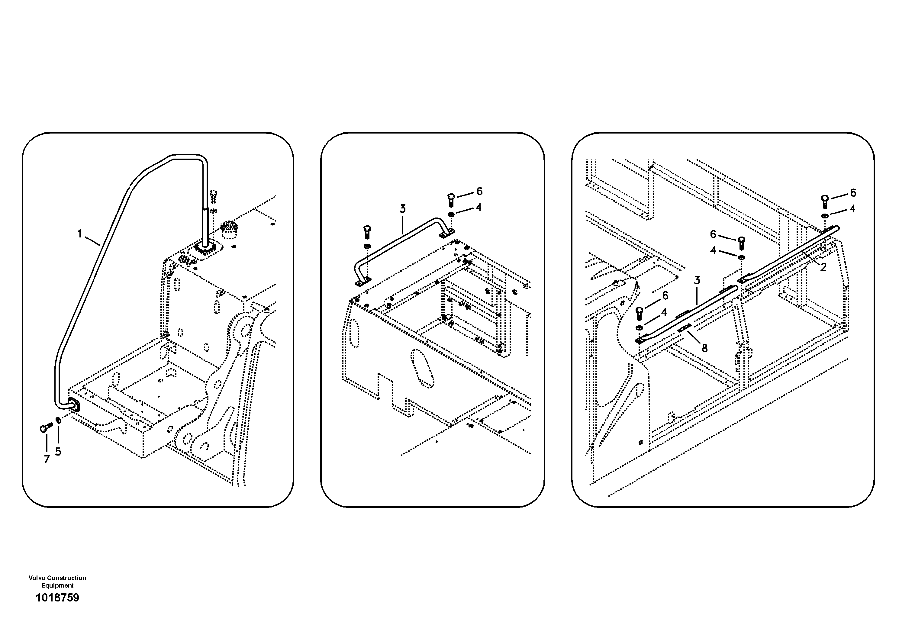 Схема запчастей Volvo EC460B - 13451 Перила EC460B SER NO INT 11515- EU&NA 80001-