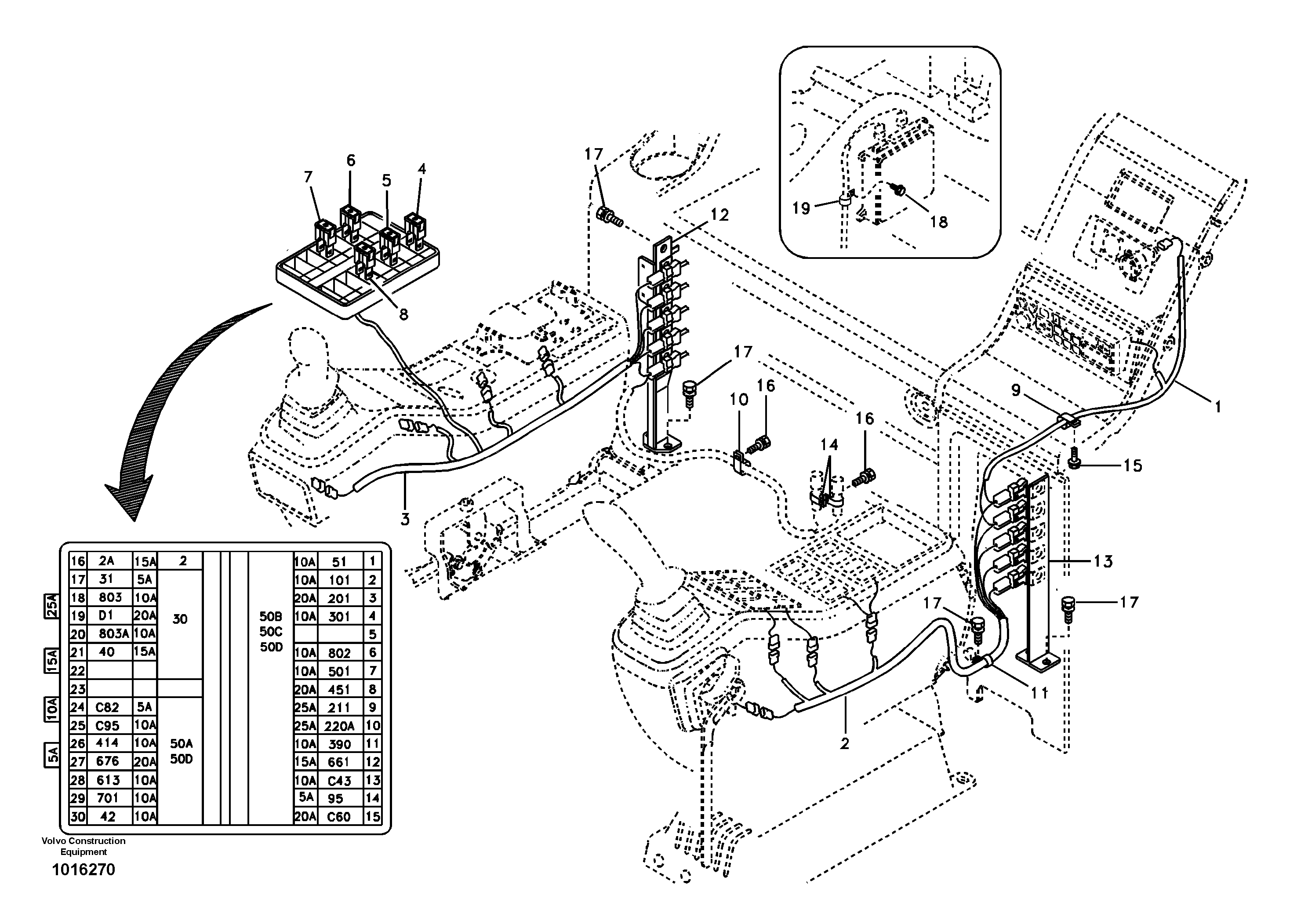 Схема запчастей Volvo EC460B - 93497 Cable and wire harness, instrument panel EC460B