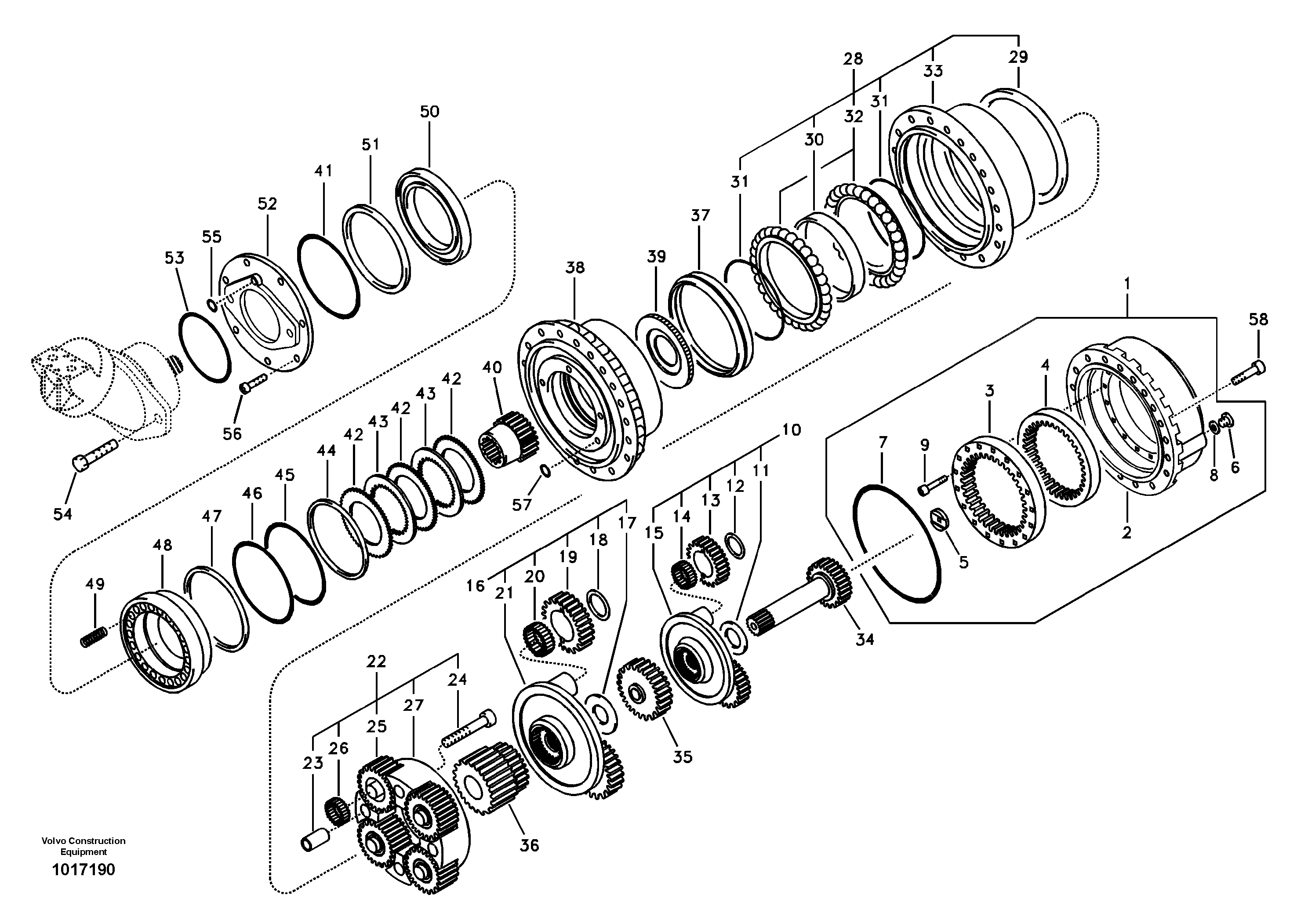 Схема запчастей Volvo EC460B - 94993 Travel gearbox EC460B