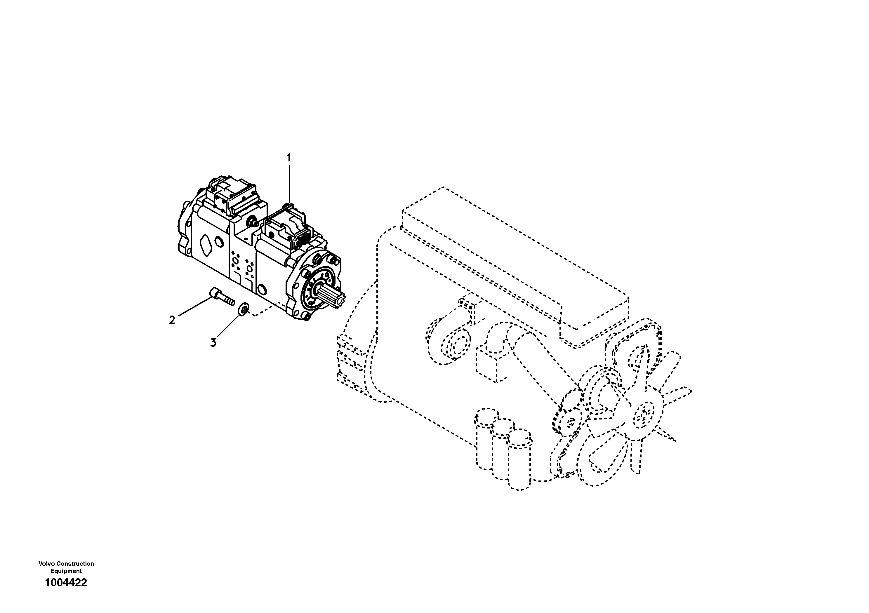 Схема запчастей Volvo EC460B - 13953 Pump installation EC460B SER NO INT 11515- EU&NA 80001-