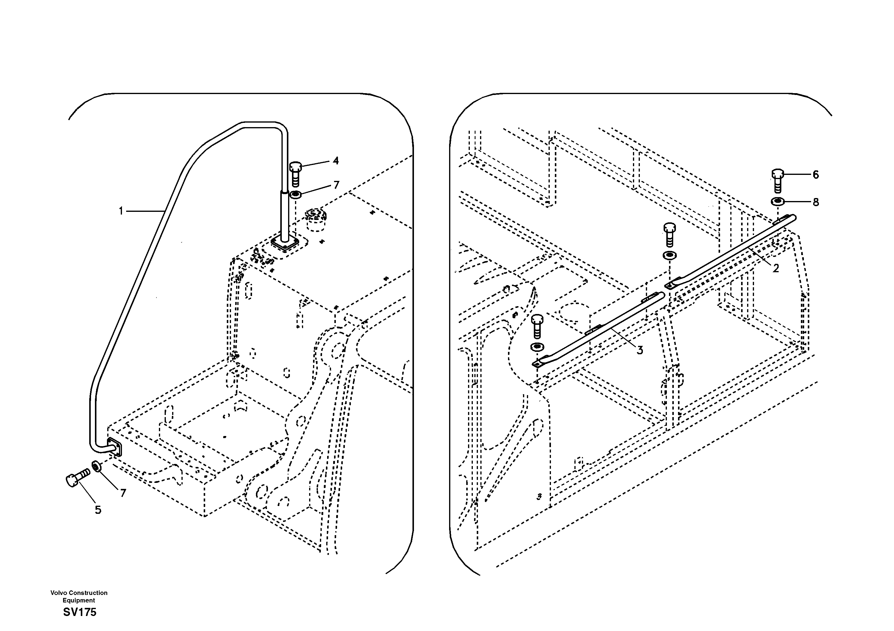 Схема запчастей Volvo EC460B - 32206 Перила EC460B