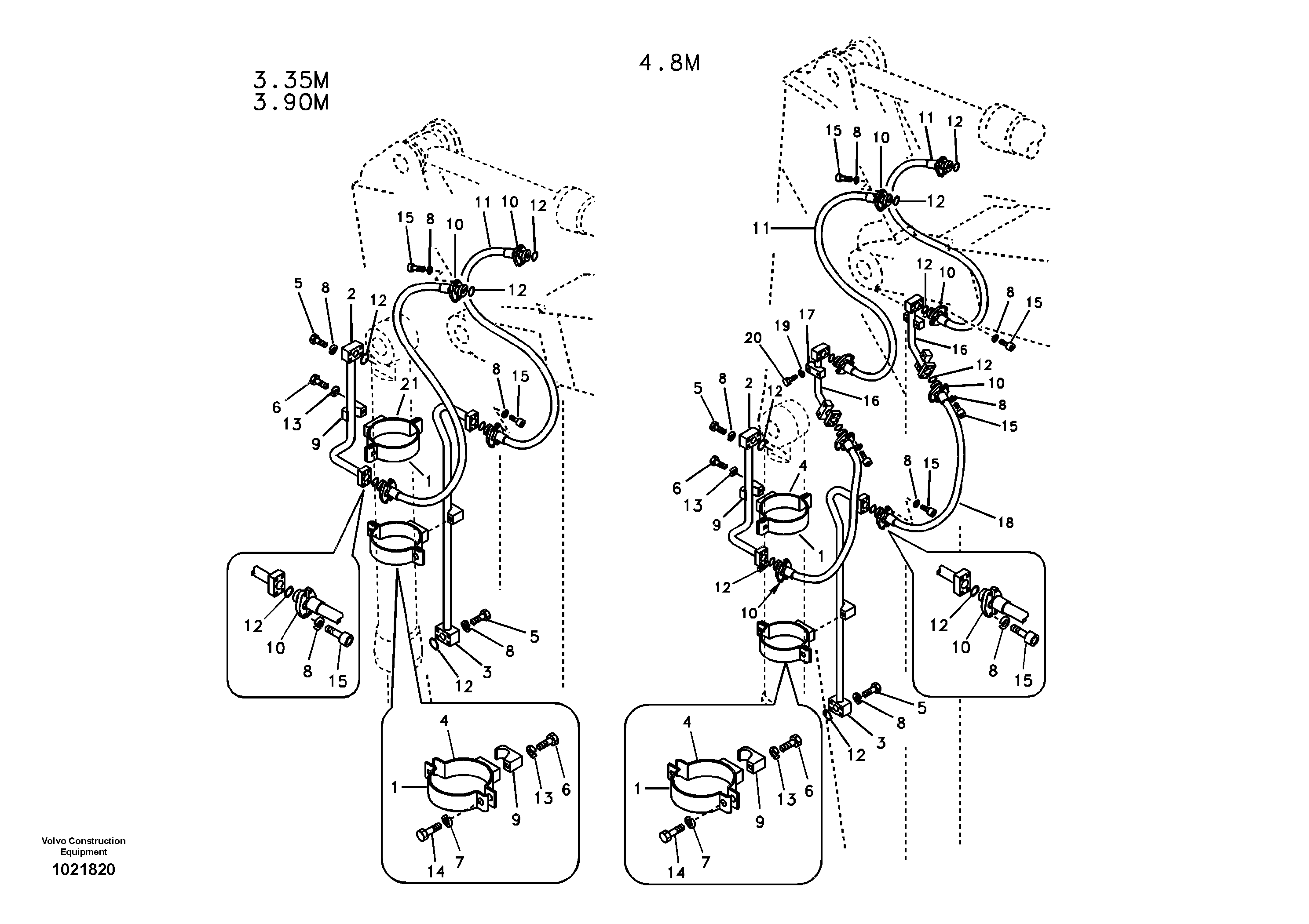 Схема запчастей Volvo EC460B - 32963 Working hydraulic, bucket cylinder on dipper arm EC460B SER NO INT 11515- EU&NA 80001-