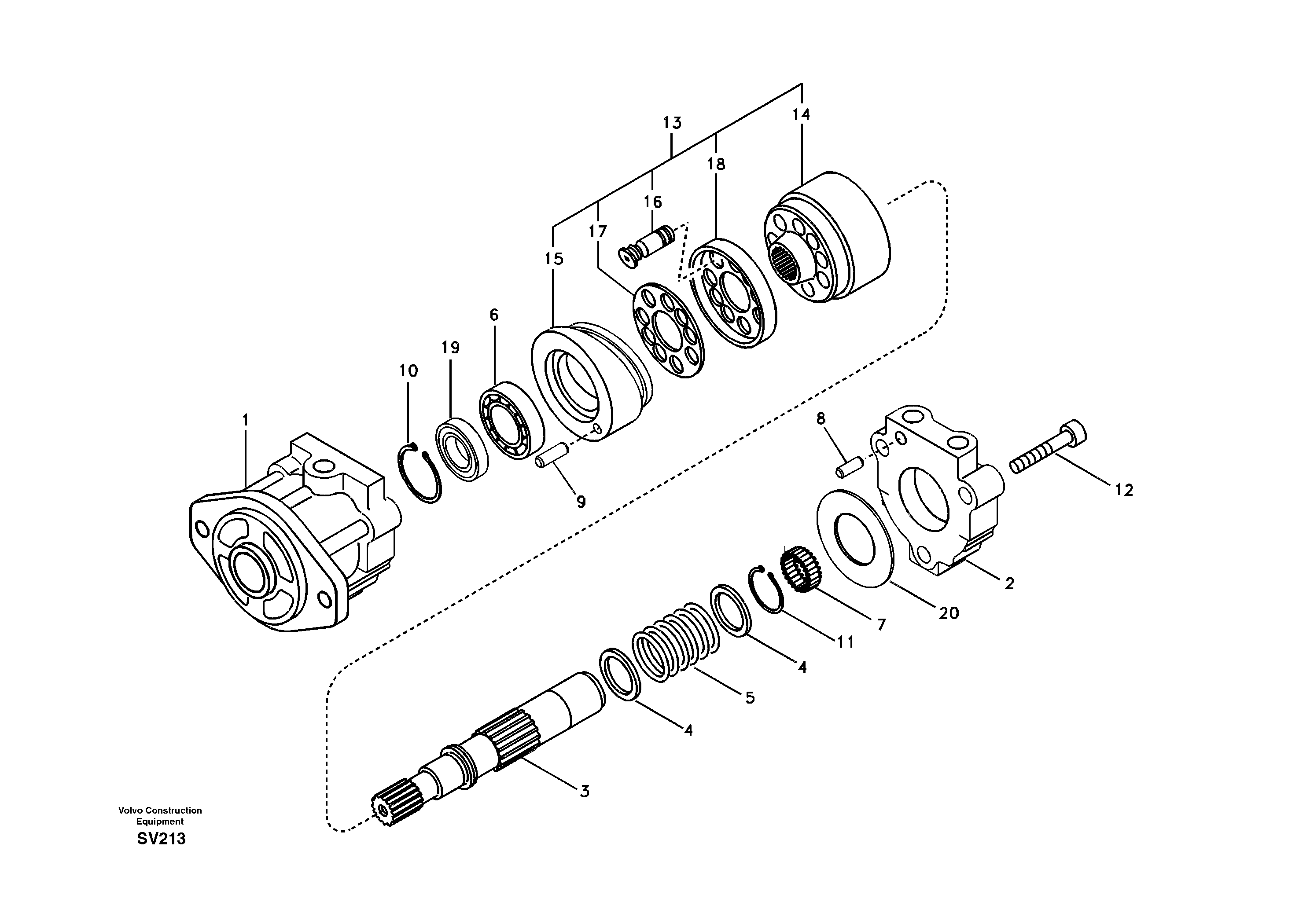 Схема запчастей Volvo EC460B - 23827 Гидравлика, мотор вентилятора масляного охлаждения EC460B