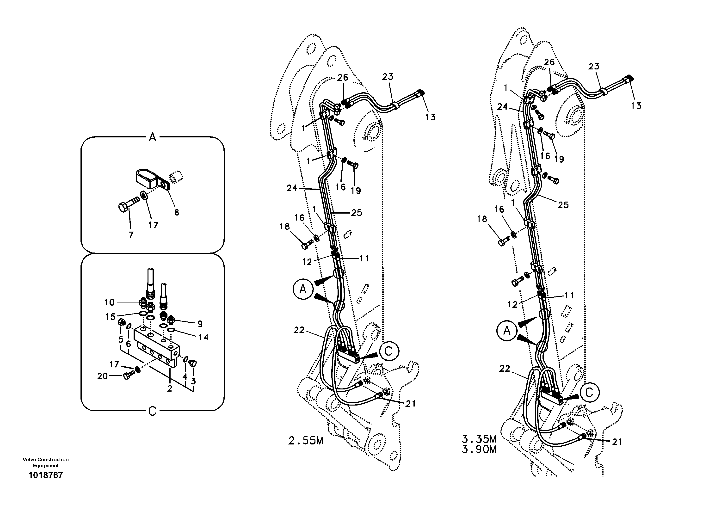 Схема запчастей Volvo EC460B - 78238 Working hydraulic, quick fit on dipper arm EC460B SER NO INT 11515- EU&NA 80001-