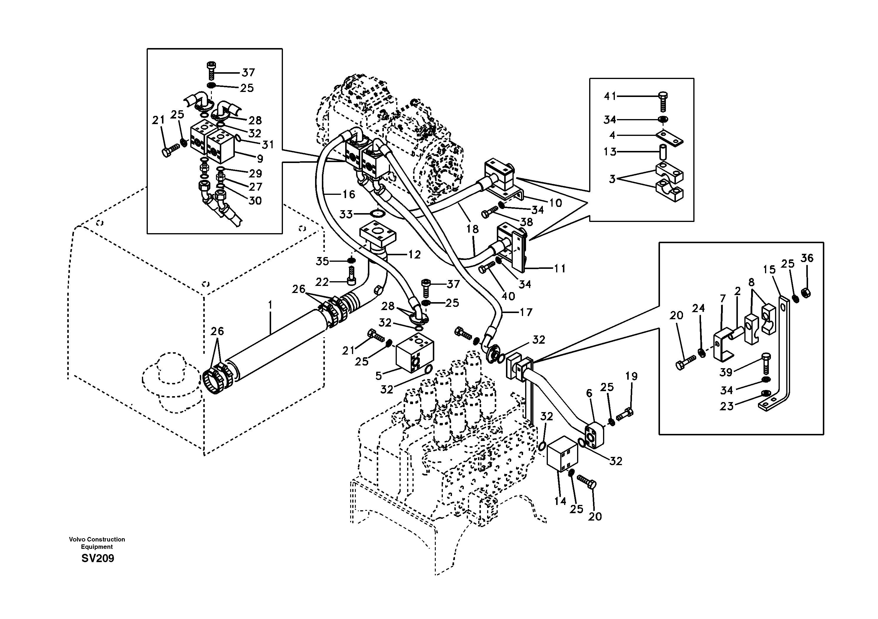 Схема запчастей Volvo EC460B - 83762 Hydraulic system, hydraulic pump pulse damper EC460B