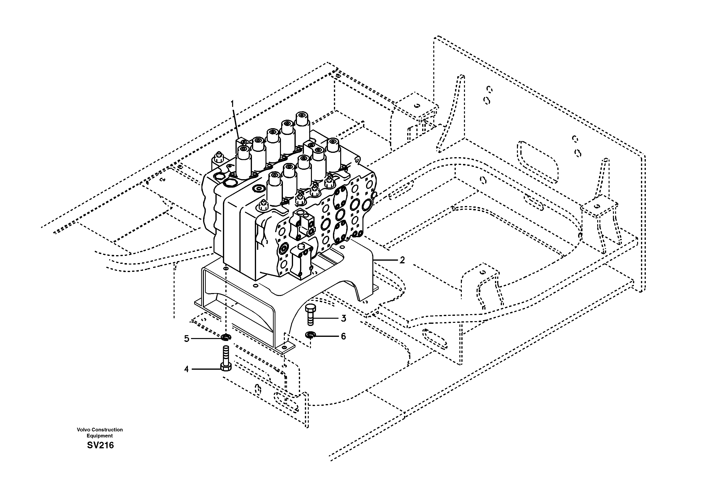 Схема запчастей Volvo EC460B - 51452 Control valve with fitting parts EC460B