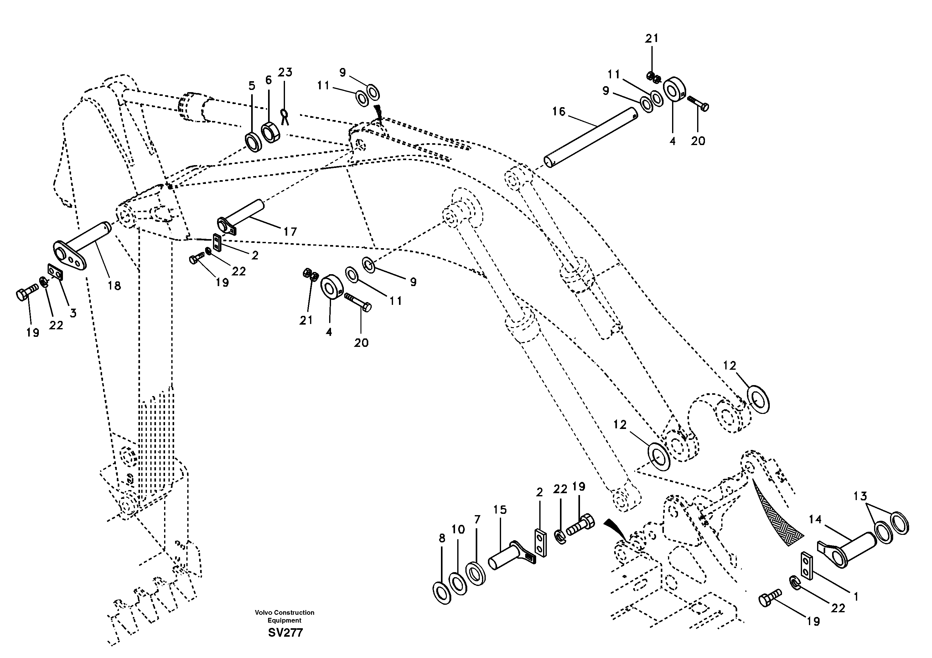 Схема запчастей Volvo EC460B - 13325 Links to boom EC460B SER NO INT 11515- EU&NA 80001-
