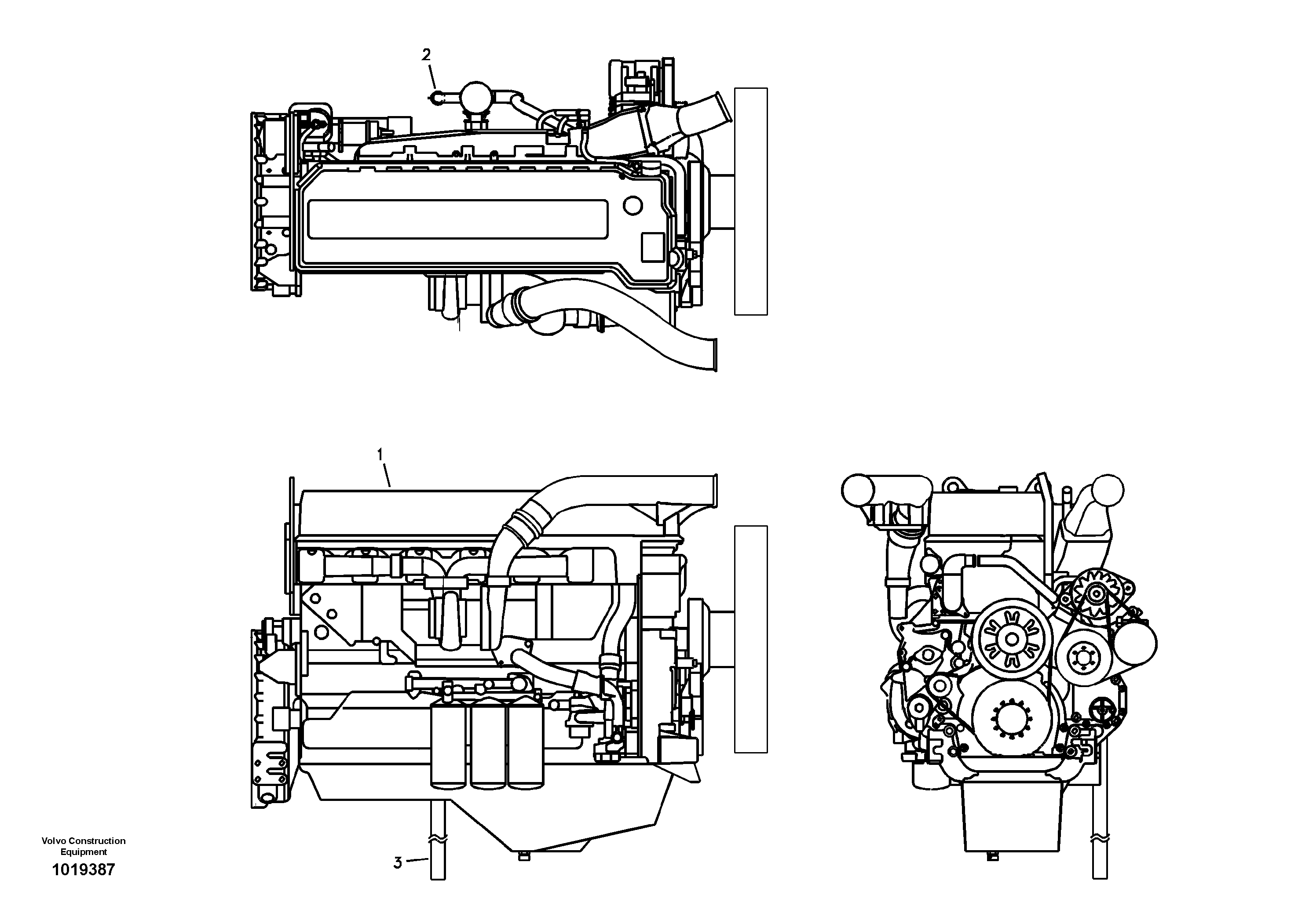 Схема запчастей Volvo EC460B - 45968 Двигатель в сборе EC460B SER NO INT 11515- EU&NA 80001-