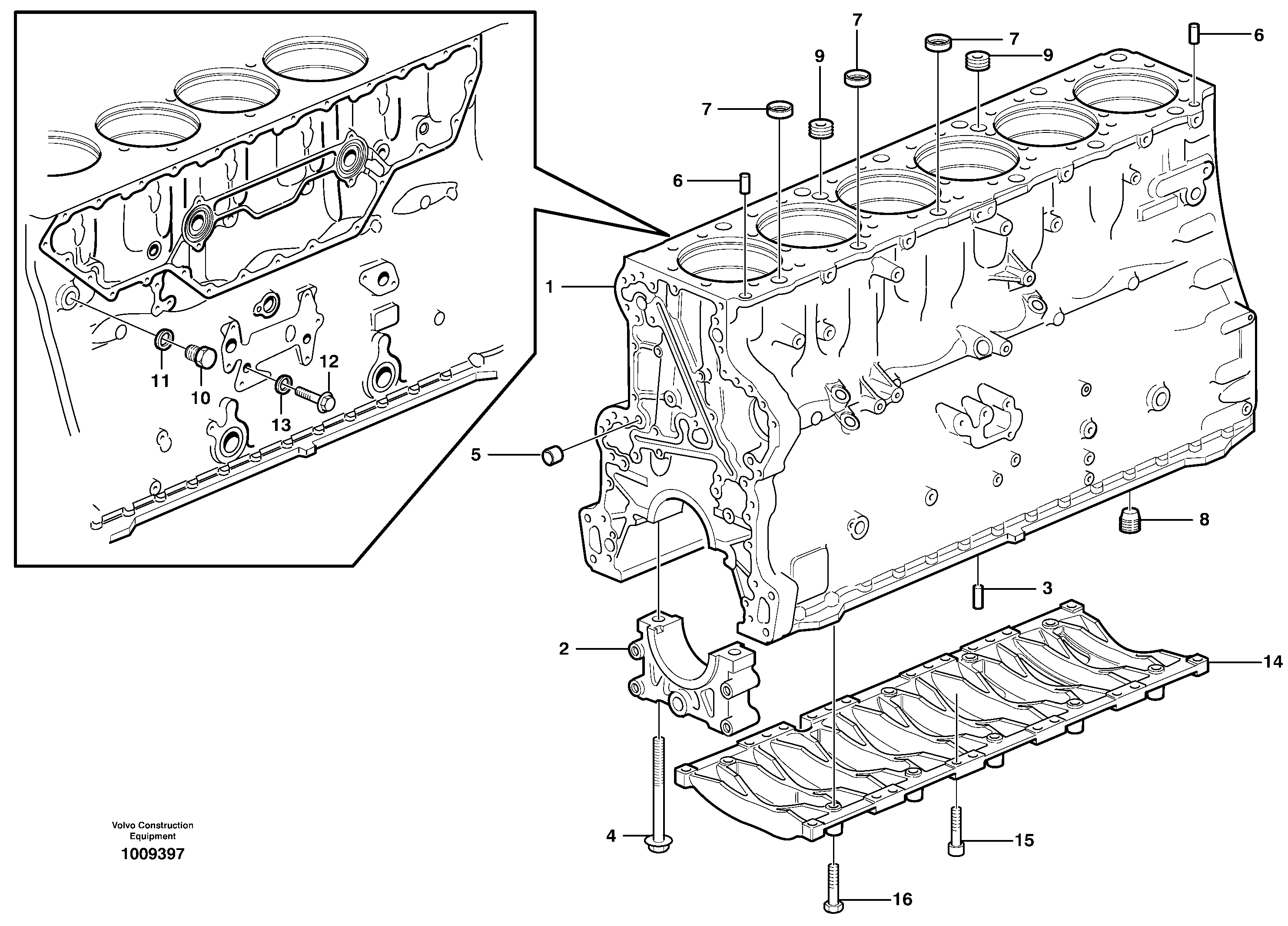 Схема запчастей Volvo EC460B - 12247 Блок цилиндров EC460B SER NO INT 11515- EU&NA 80001-