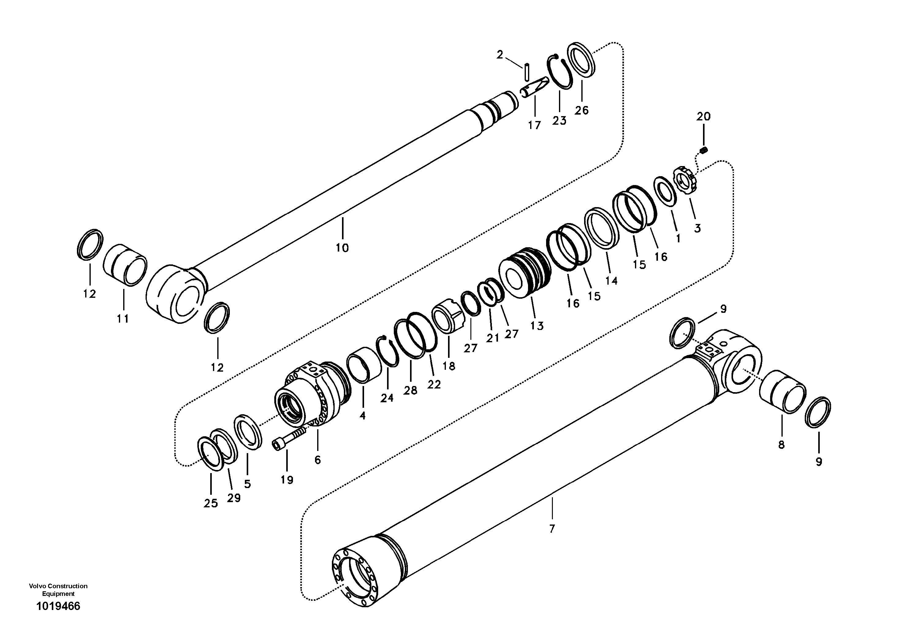 Схема запчастей Volvo EC460B - 91363 Dipper arm cylinder EC460B SER NO INT 11515- EU&NA 80001-