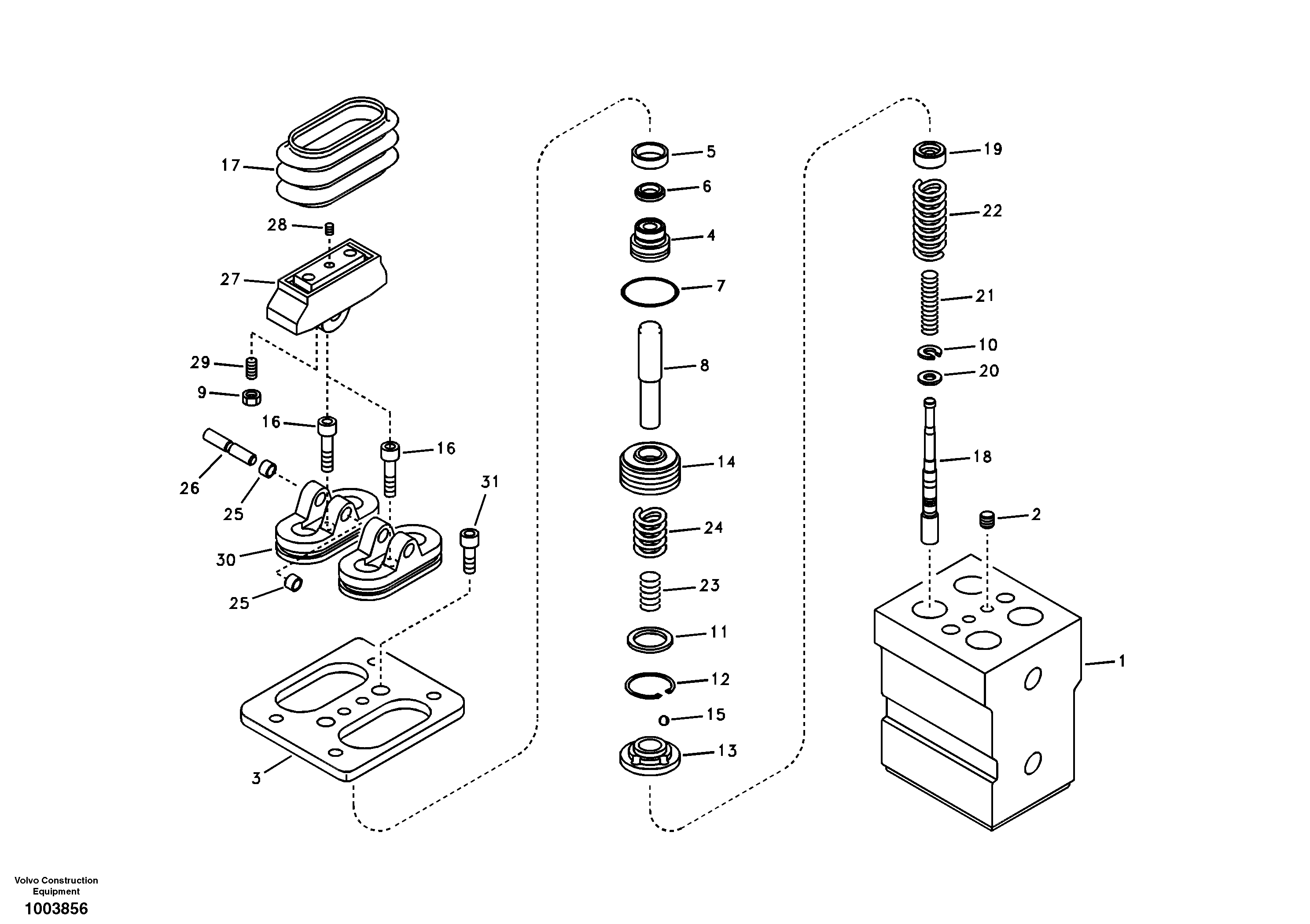 Схема запчастей Volvo EC460B - 50810 Remote control valve pedal, travel motor EC460B