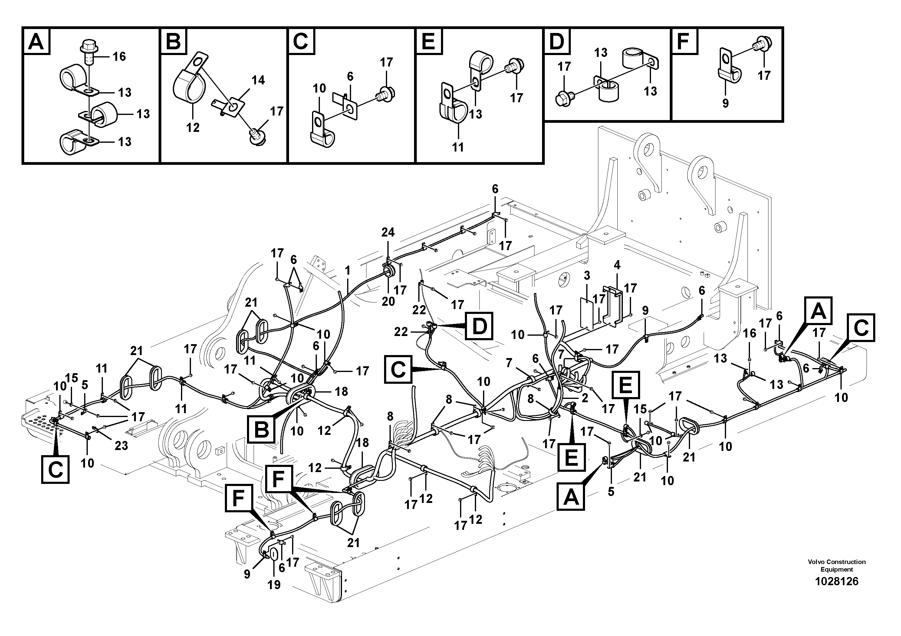 Схема запчастей Volvo EC700B - 93455 Cable and wire harness, main EC700B