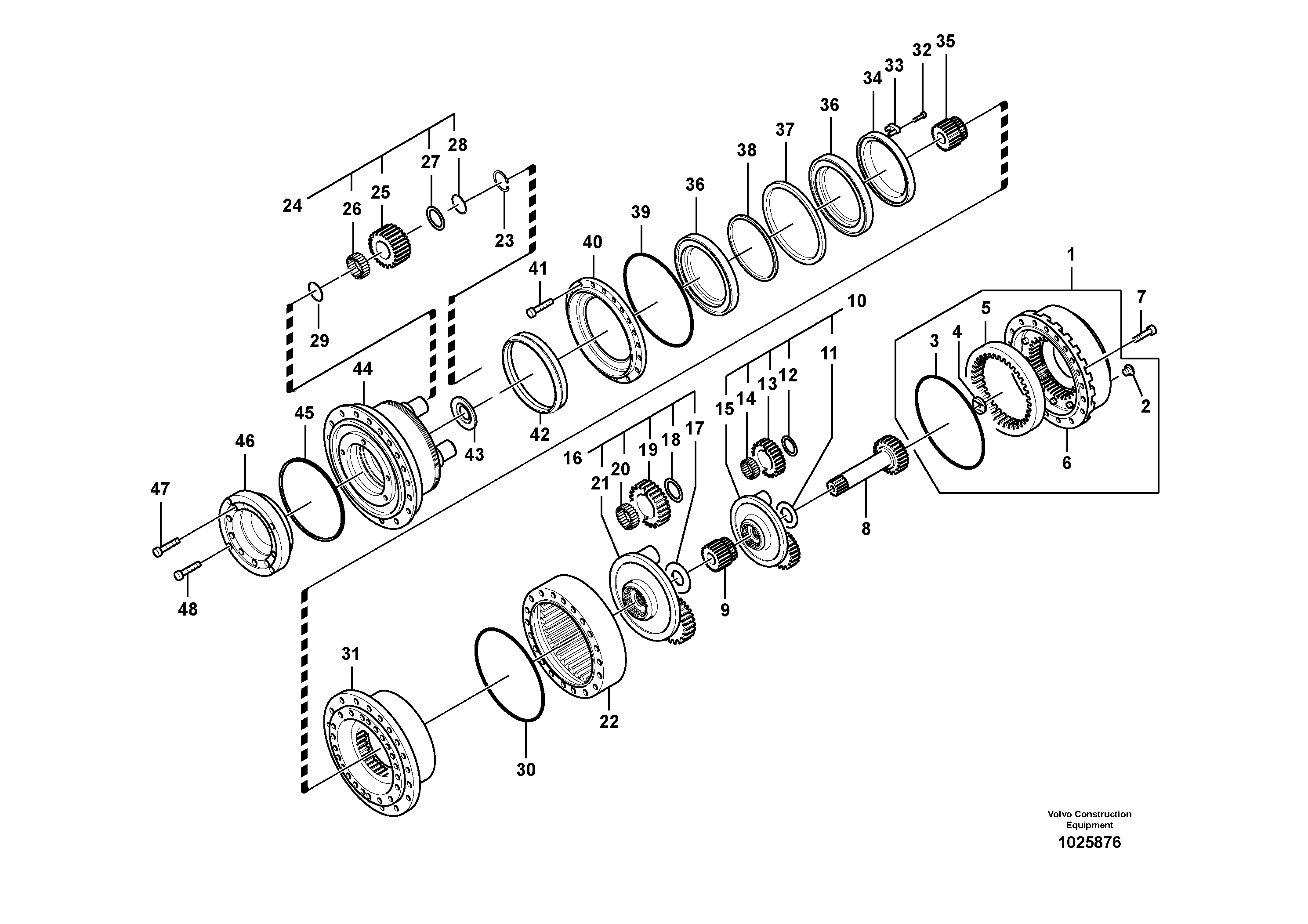 Схема запчастей Volvo EC700B - 79270 Travel gearbox EC700B
